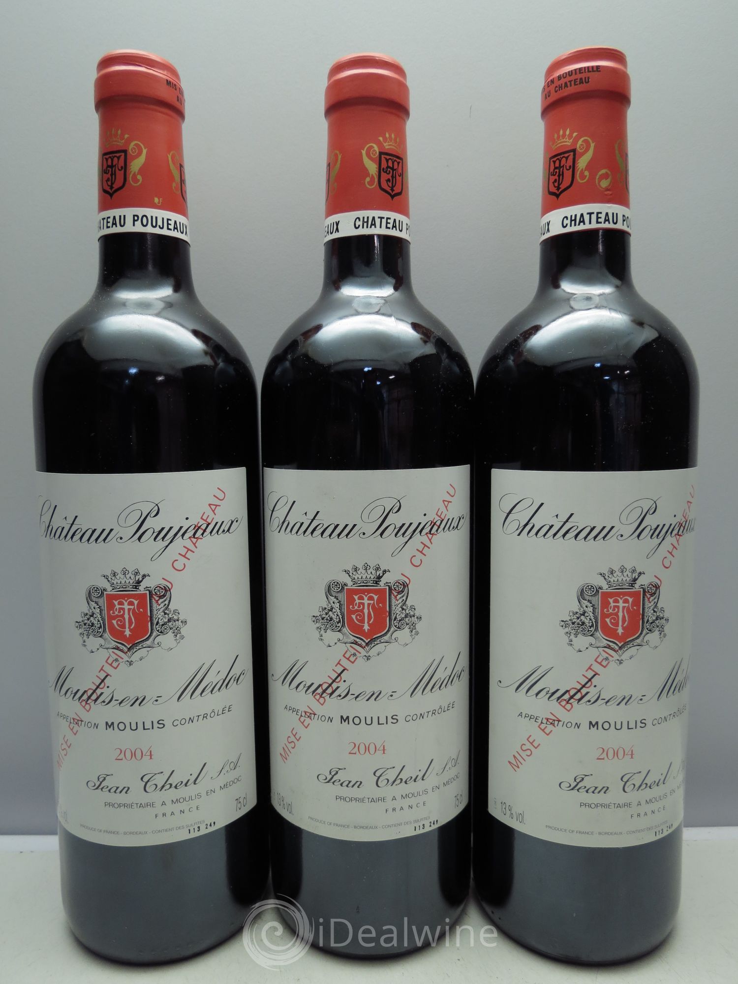 Château Poujeaux 2004 - Lot de 3 bouteilles - 0