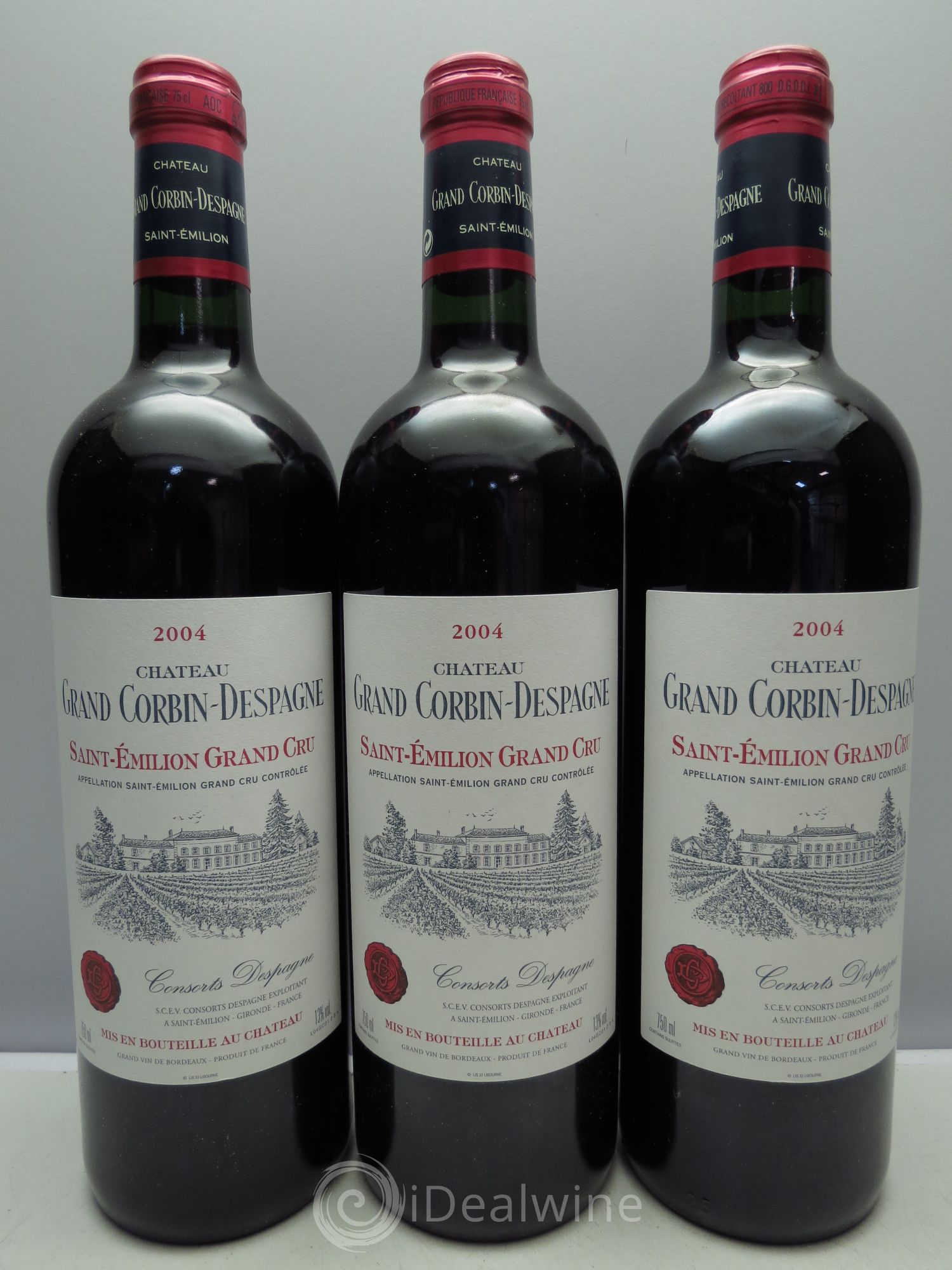 Château Grand Corbin Despagne Grand Cru Classé 2004 - Lot de 3 bouteilles - 0