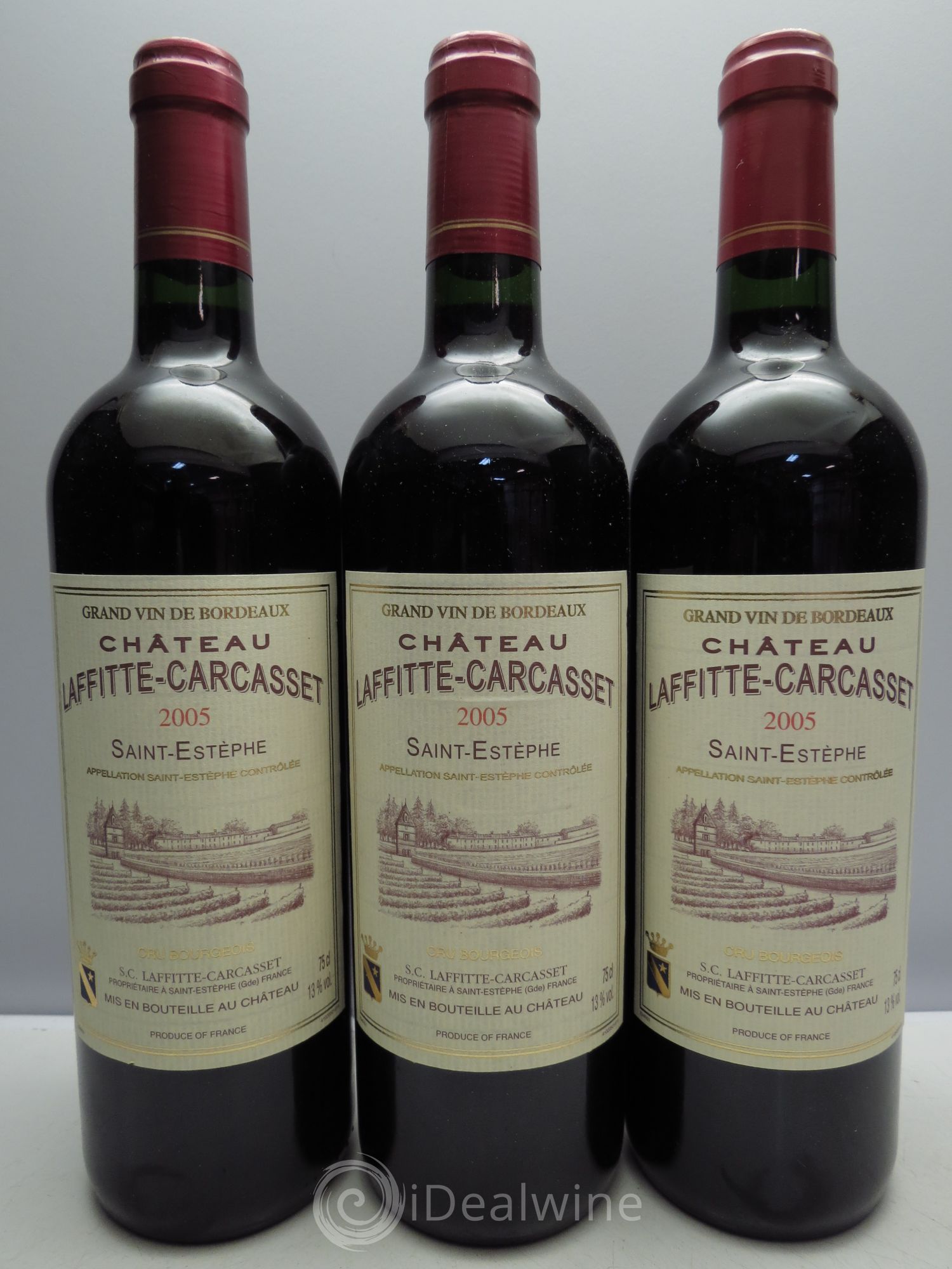 Château Laffitte Carcasset Cru Bourgeois 2005 - Lot de 3 bouteilles - 0