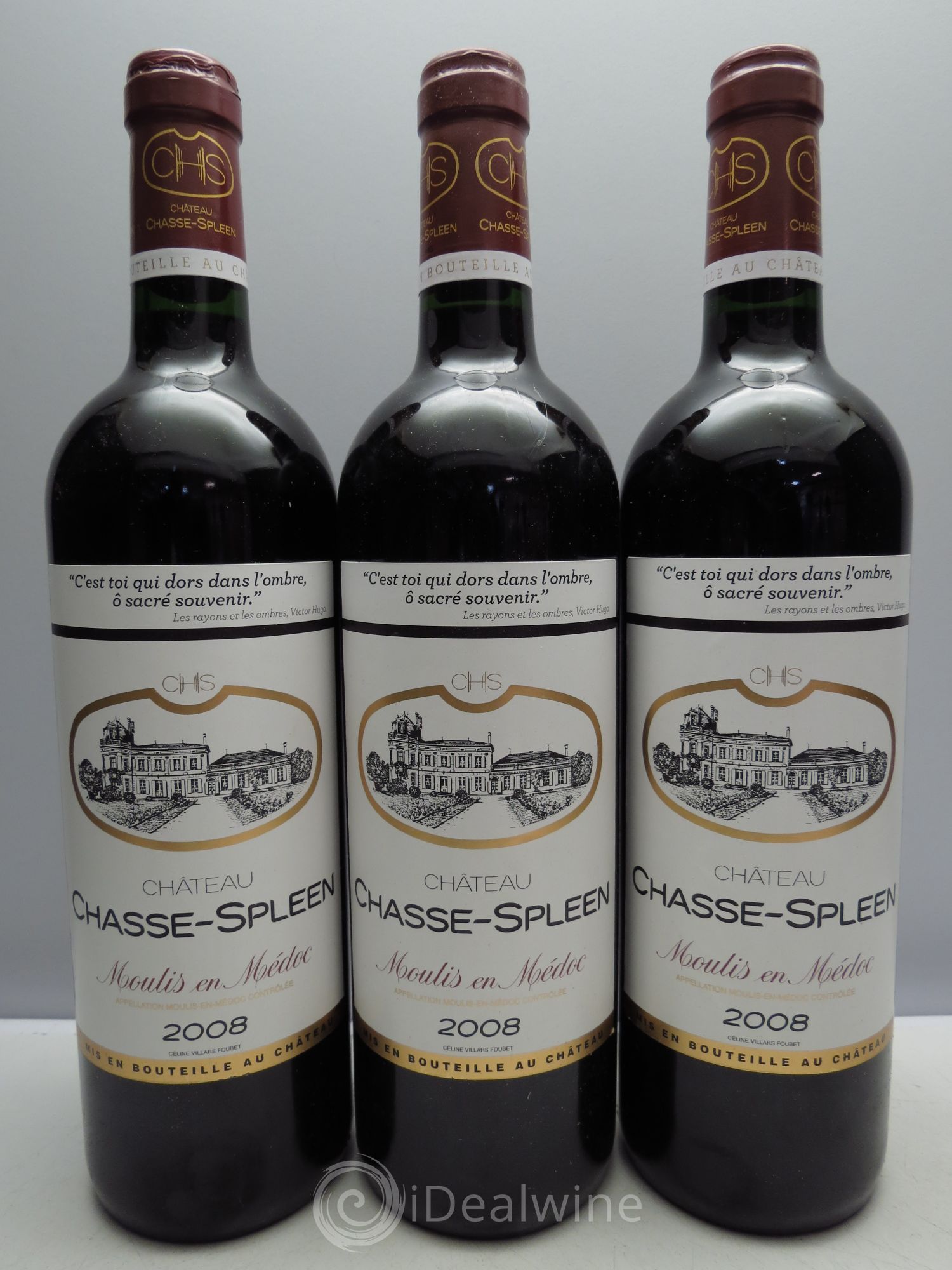 Château Chasse Spleen 2008 - Lot de 3 bouteilles - 0