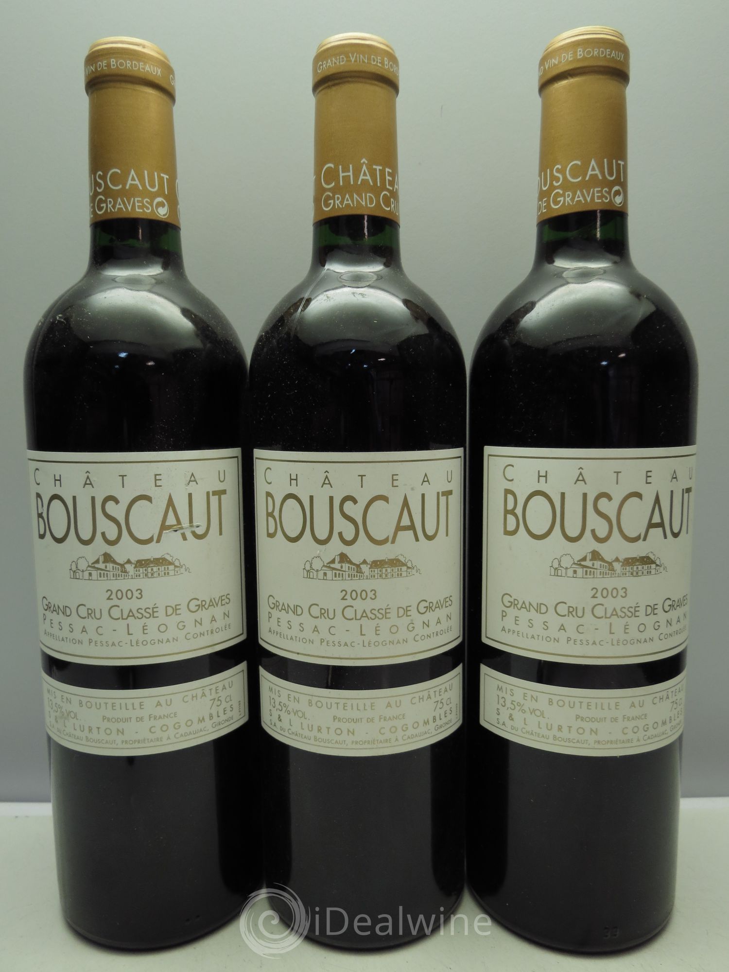 Château Bouscaut Cru Classé de Graves 2003 - Lot de 3 bouteilles - 0