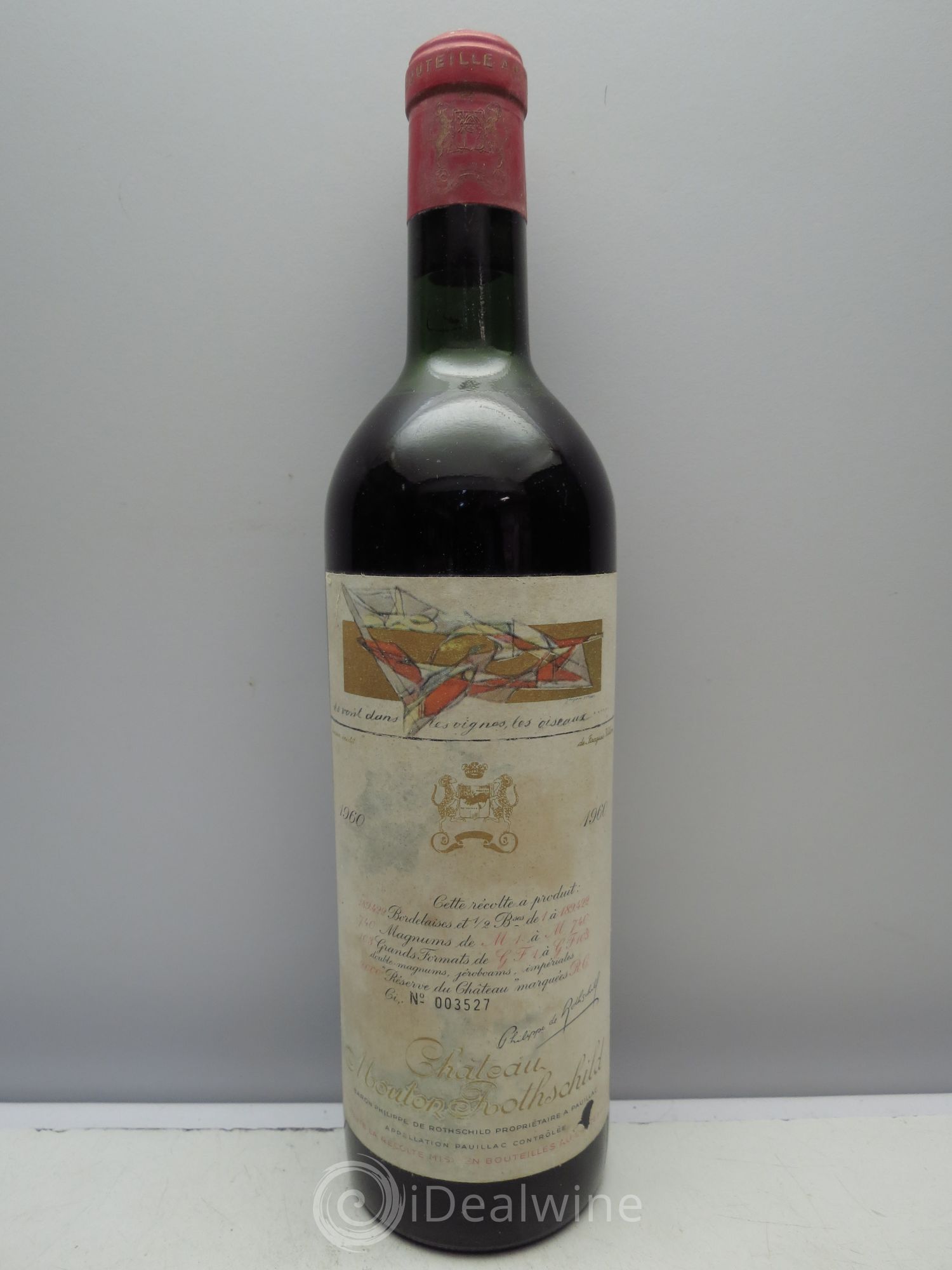 Château Mouton Rothschild 1er Grand Cru Classé 1960 - Lot de 1 bouteille - 0