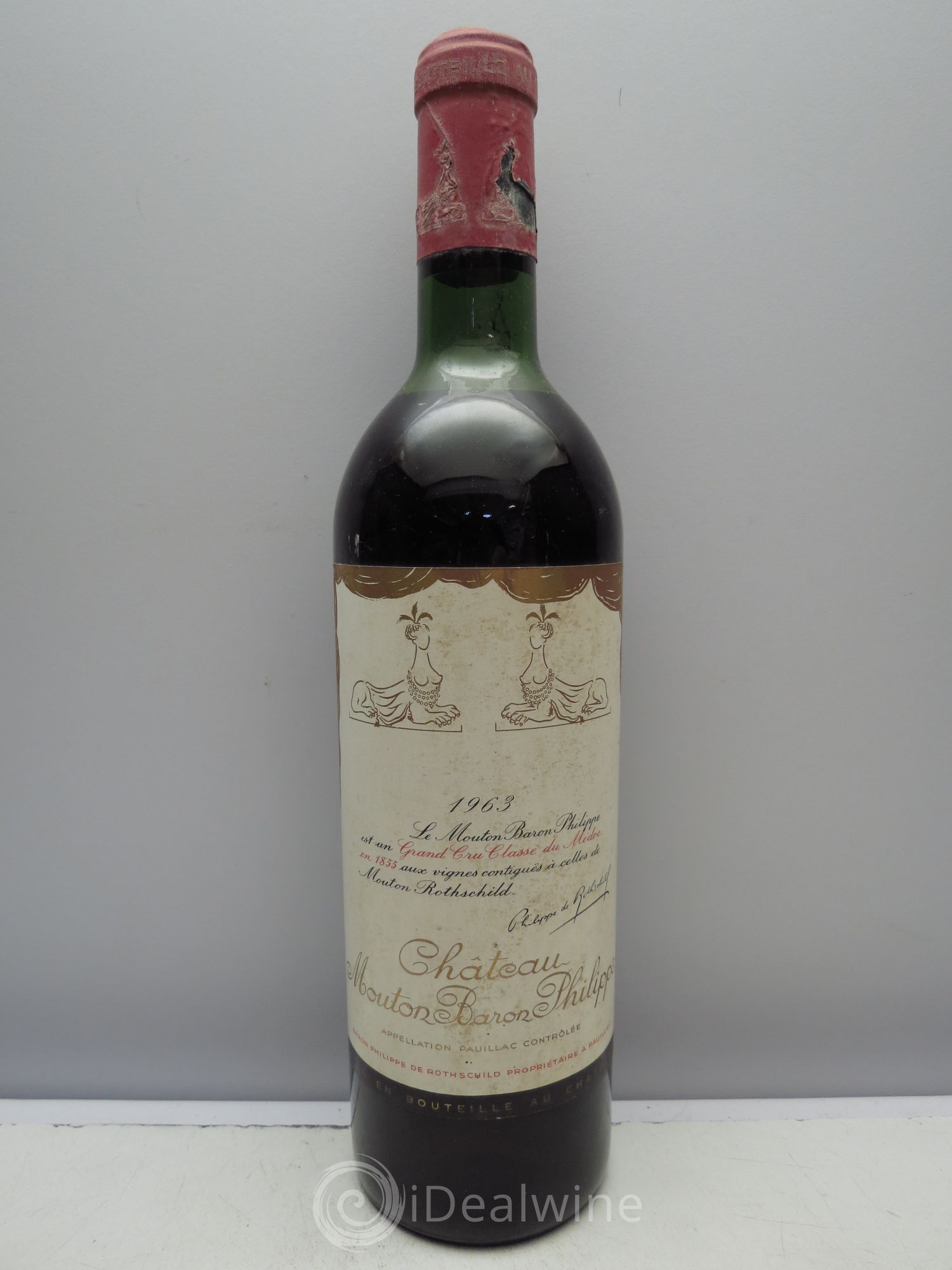 Château d' Armailhac - Mouton Baron(ne) Philippe 5ème Grand Cru Classé 1963 - Lotto di 1 bottiglia - 0