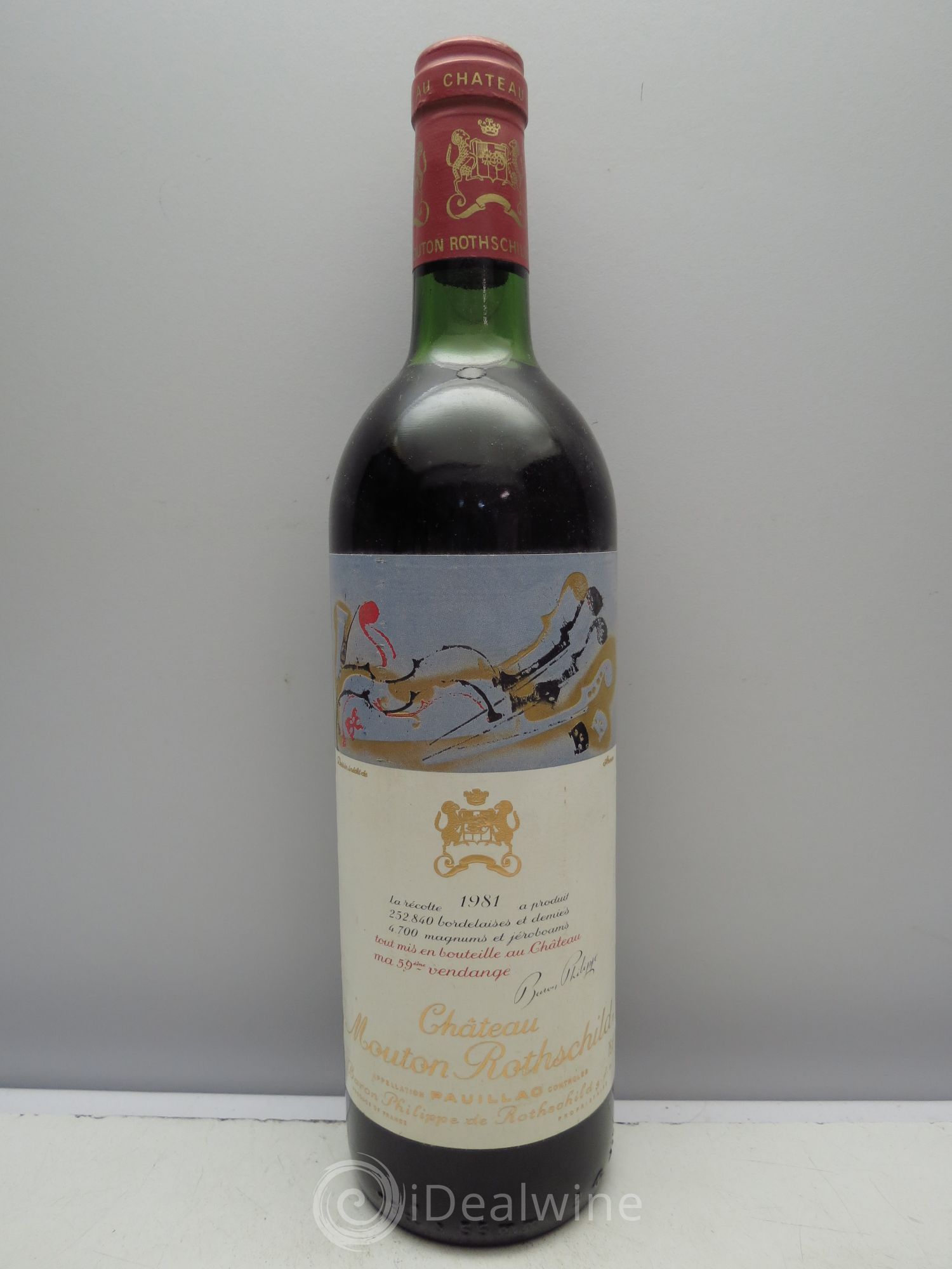 Château Mouton Rothschild 1er Grand Cru Classé 1981 - Lot de 1 bouteille - 0