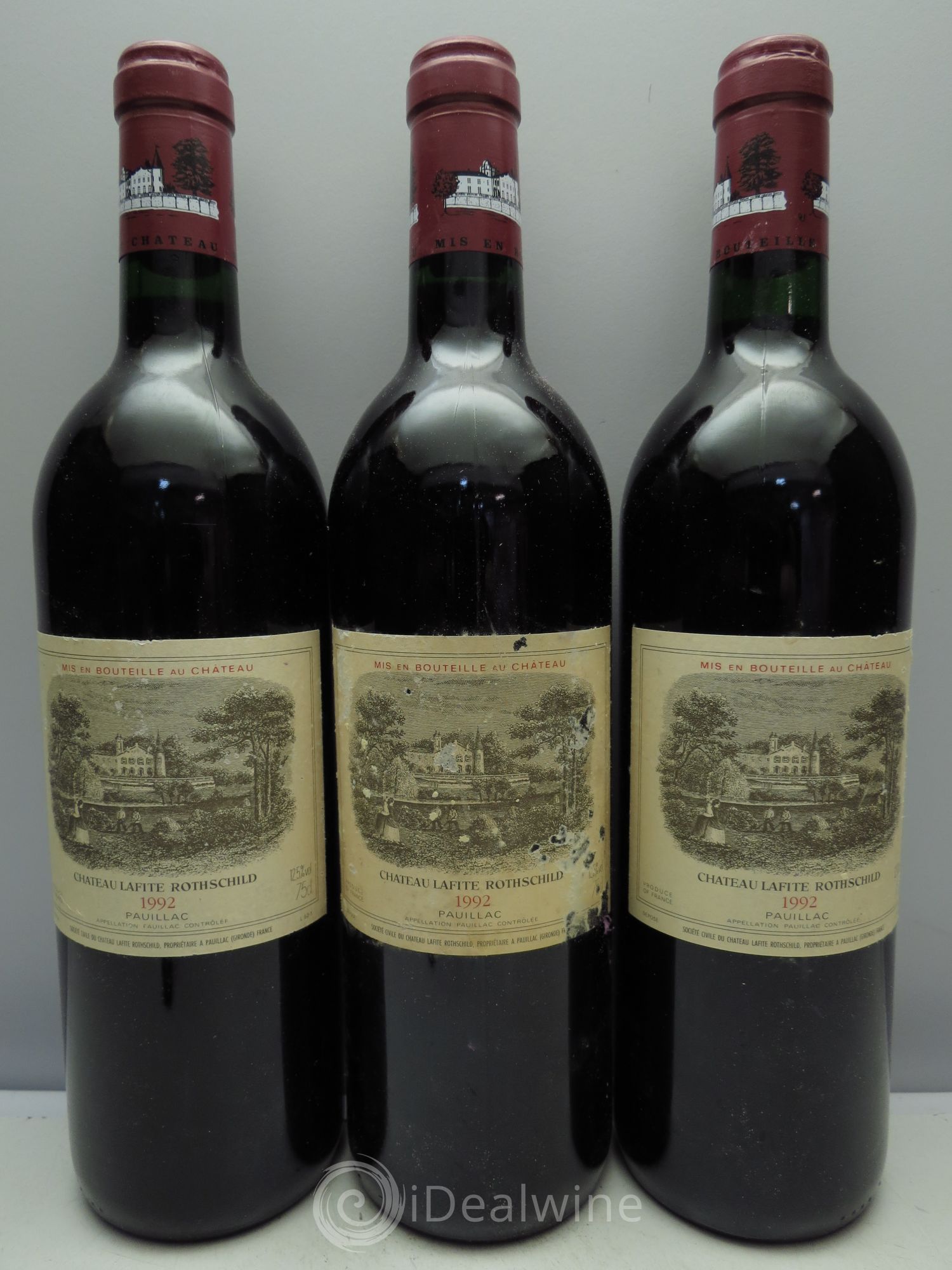 Château Lafite Rothschild 1er Grand Cru Classé 1992 - Lot de 3 bouteilles - 0