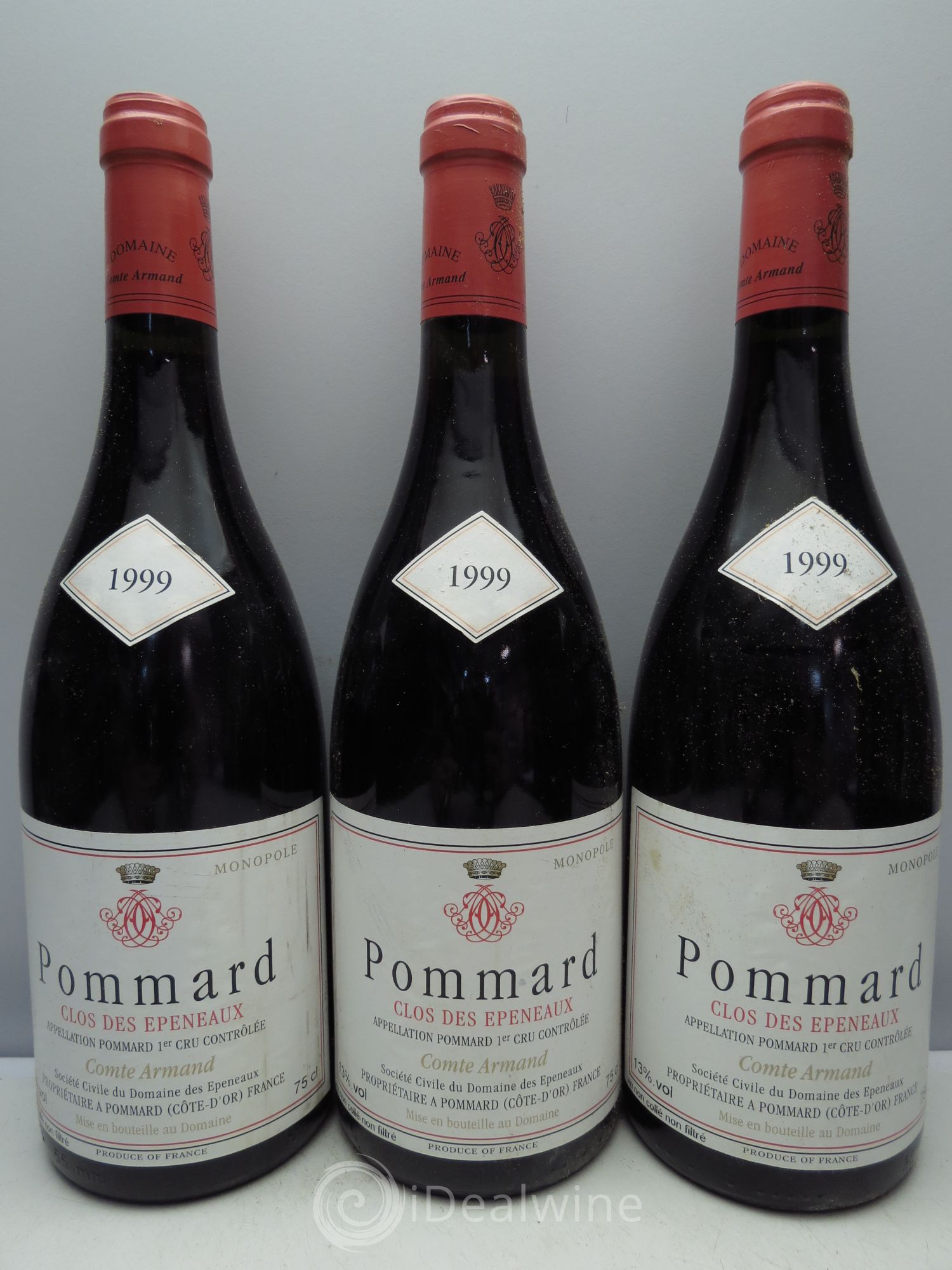 Pommard 1er Cru Clos des Epeneaux Comte Armand 1999 - Lot de 3 bouteilles - 0