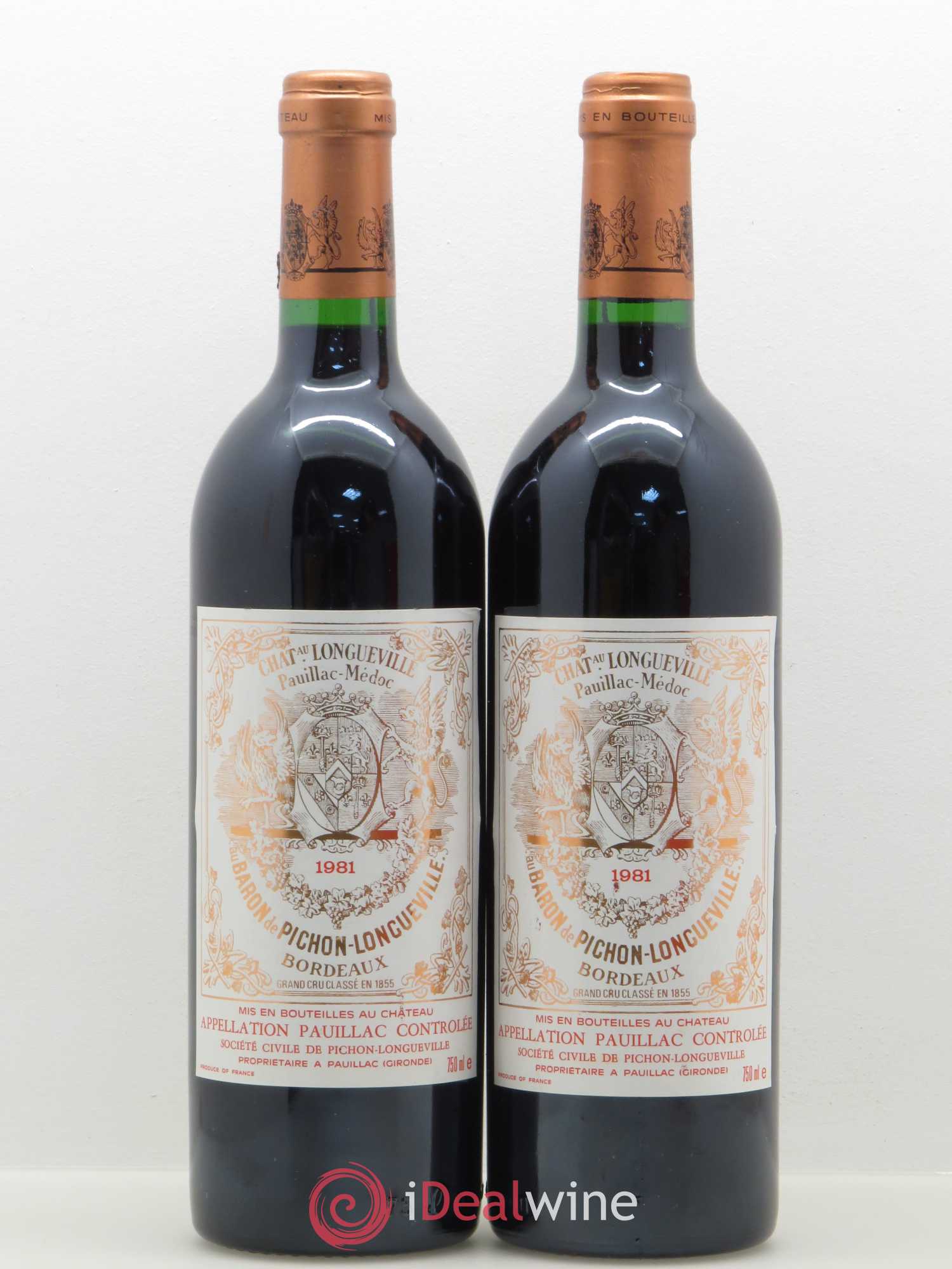 Pichon Longueville Baron 2ème Grand Cru Classé 1981 - Lot de 2 bouteilles - 0