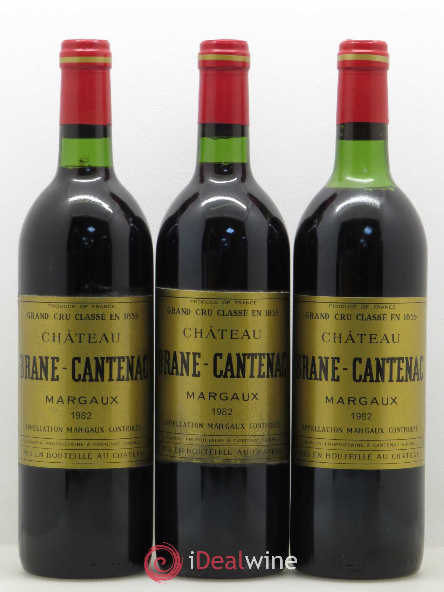 Château Brane Cantenac 2ème Grand Cru Classé 1982 - Lot de 3 bouteilles - 0