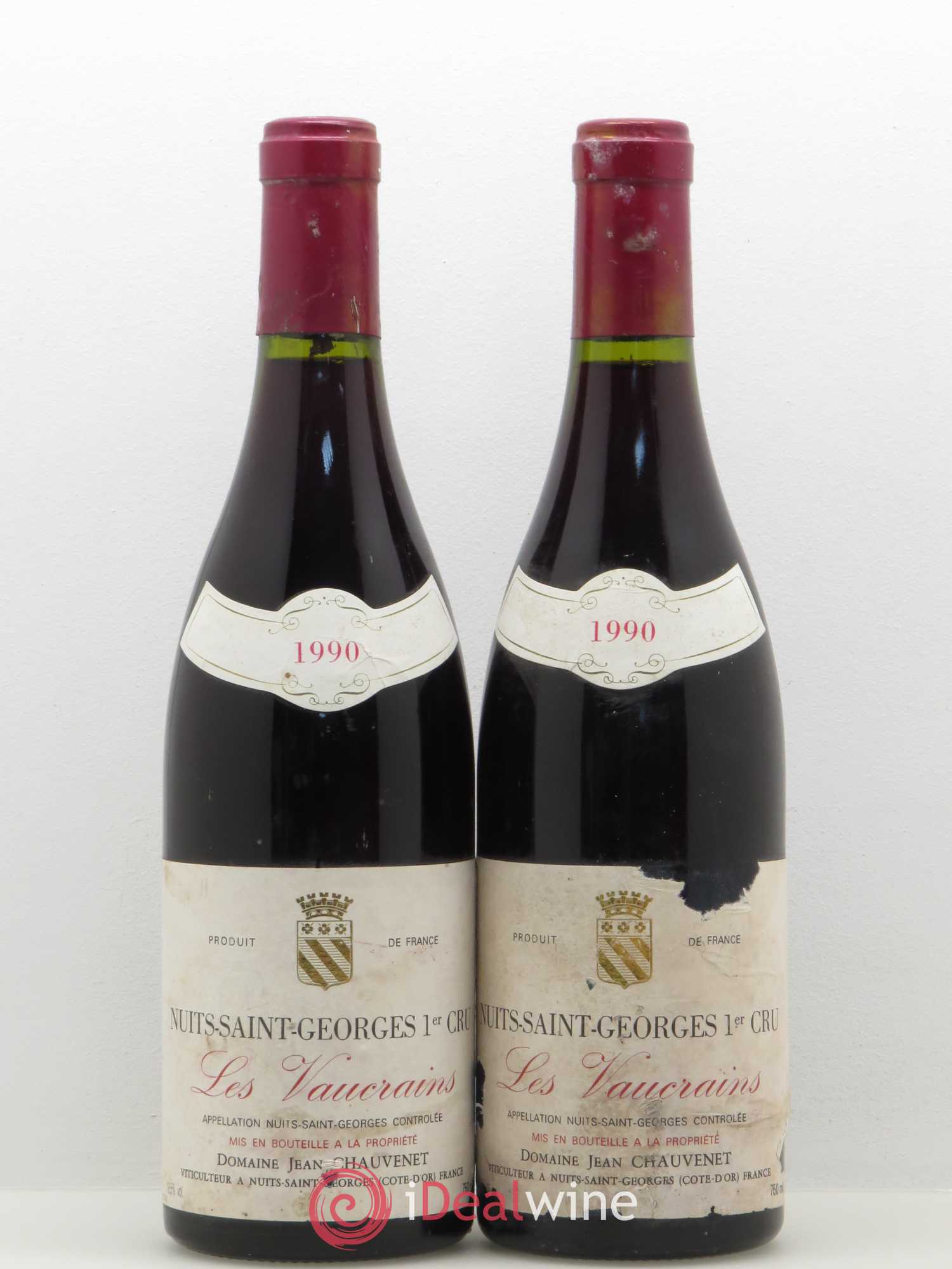 Nuits-Saint-Georges 1er Cru Les Vaucrains Jean Chauvenet 1990 - Posten von 2 Flaschen - 0
