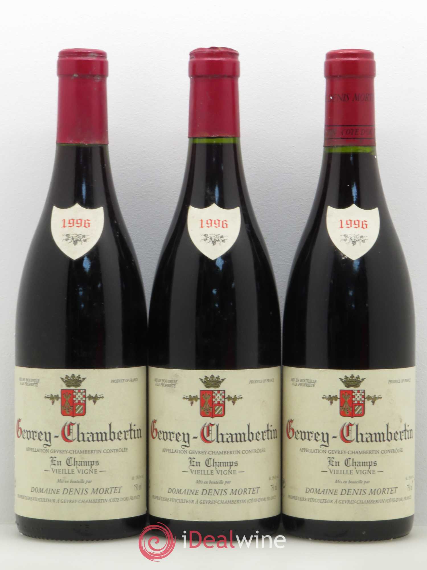 Gevrey-Chambertin En Champs Vieille Vigne Denis Mortet (Domaine) Vieilles vignes 1996 - Lot de 3 bouteilles - 0