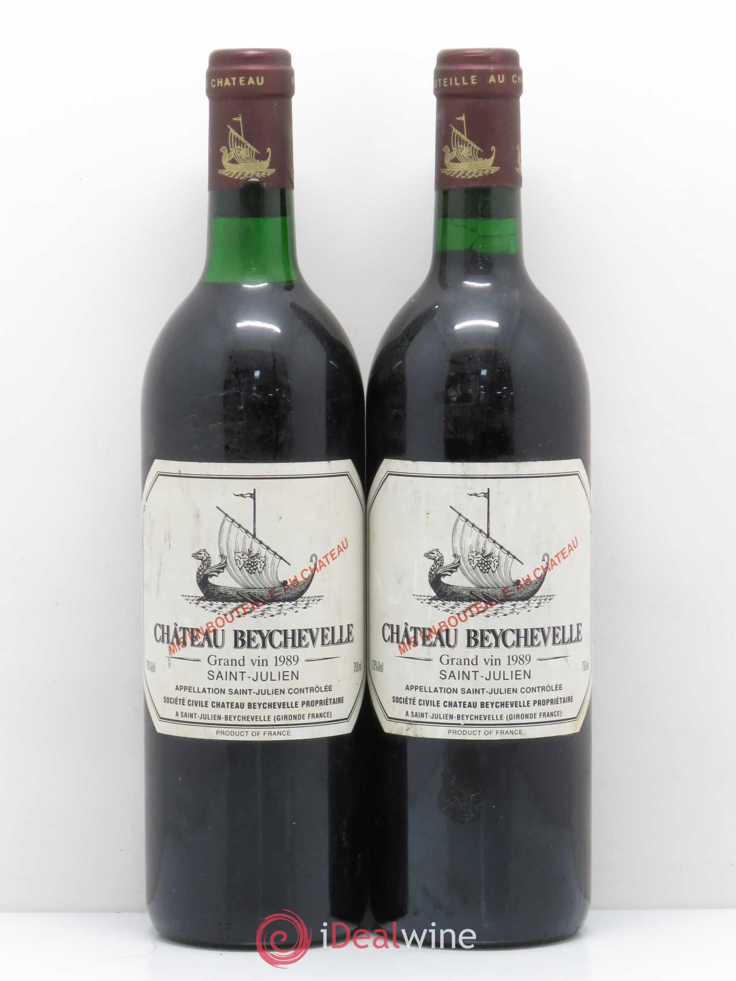 Château Beychevelle 4ème Grand Cru Classé 1989 - Lot de 2 bouteilles - 0