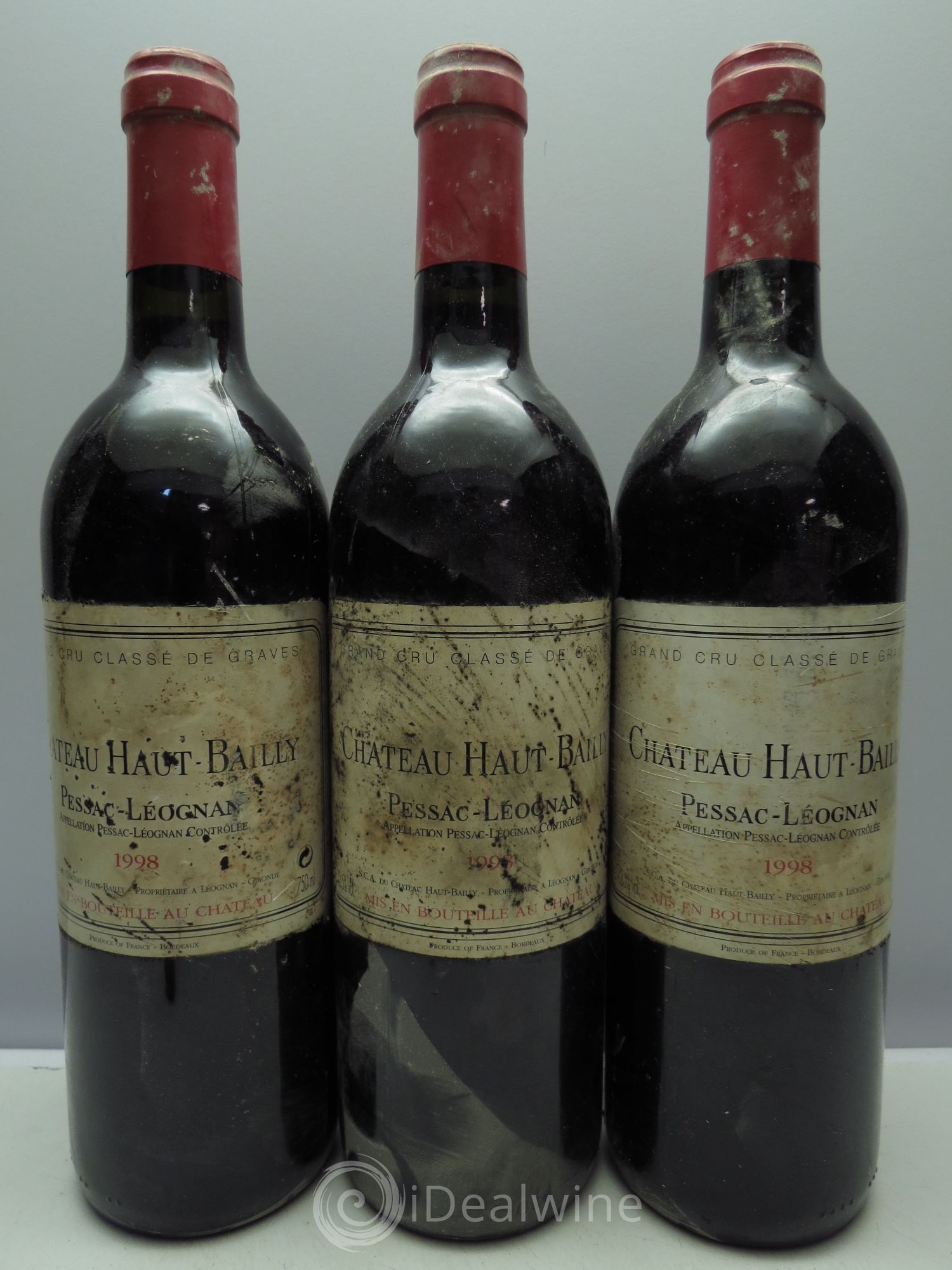 Château Haut-Bailly Cru Classé de Graves 1998 - Lot de 3 bouteilles - 0
