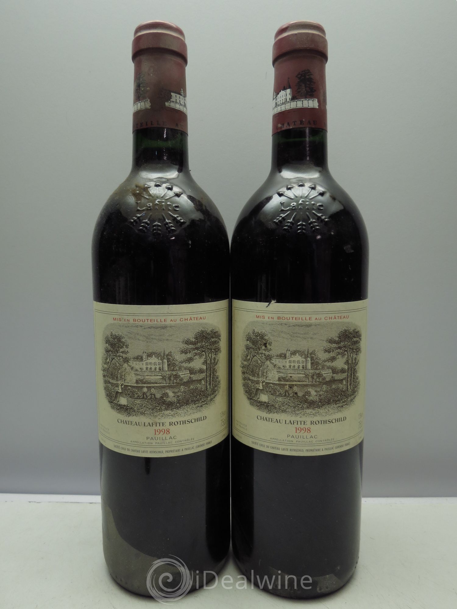 Château Lafite Rothschild 1er Grand Cru Classé ( 2 Etiquettes avec bande Antivol) 1998 - Posten von 6 Flaschen - 1
