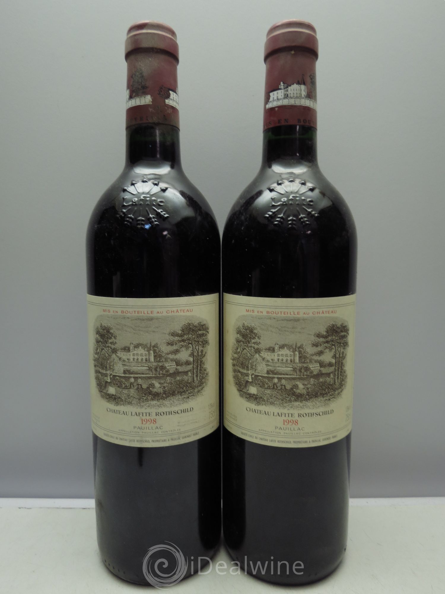 Château Lafite Rothschild 1er Grand Cru Classé ( 2 Etiquettes avec bande Antivol) 1998 - Posten von 6 Flaschen - 2