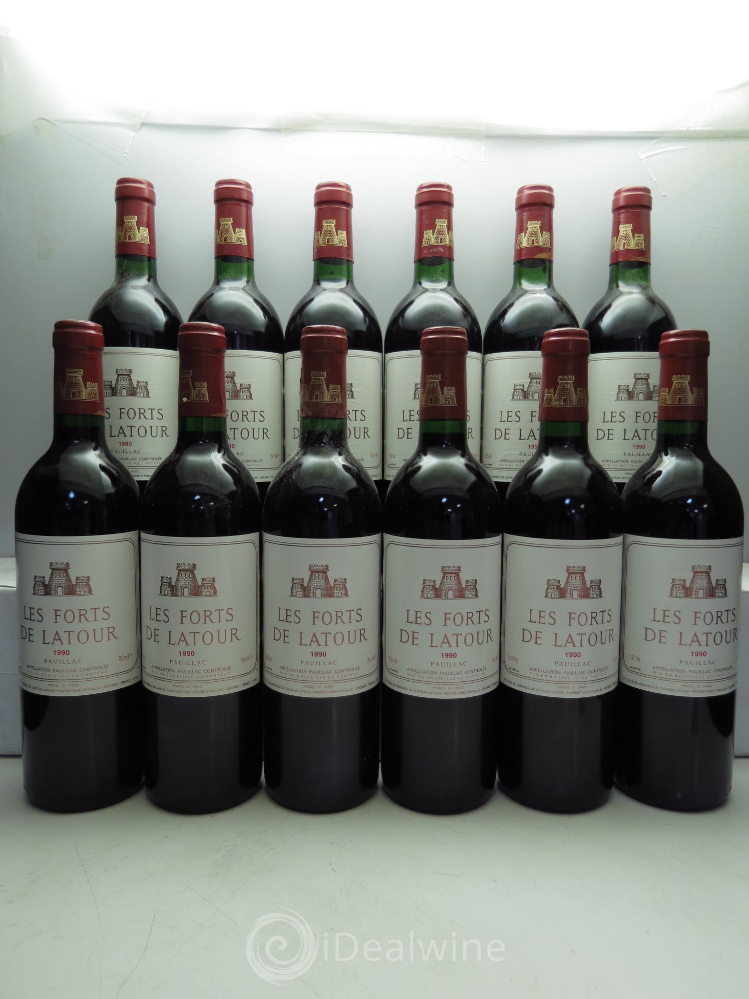 Les Forts de Latour Second Vin (CB sans couvercle) 1990 - Lotto di 12 bottiglie - 0