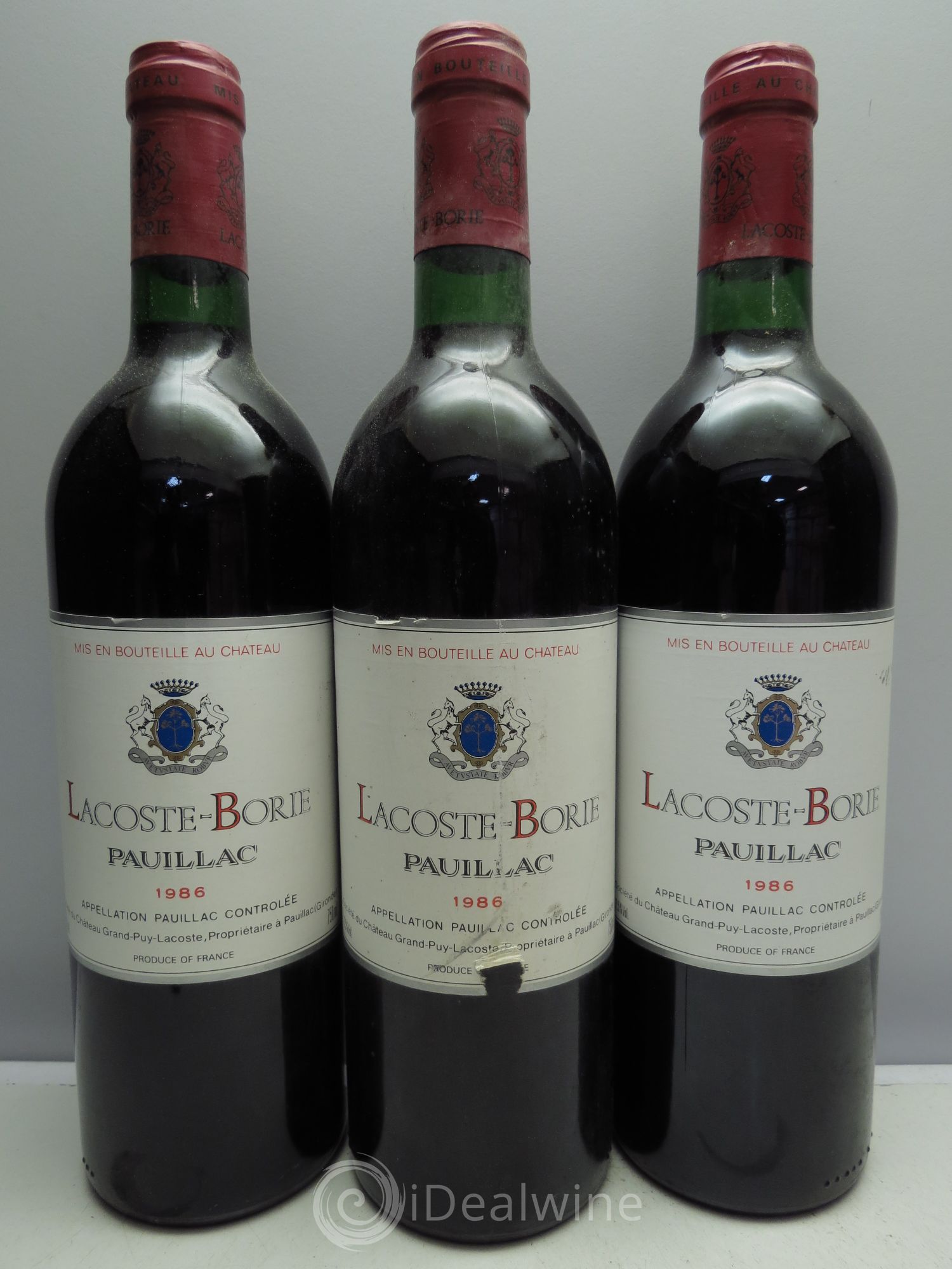 Lacoste Borie 1986 - Lot de 3 bouteilles - 0