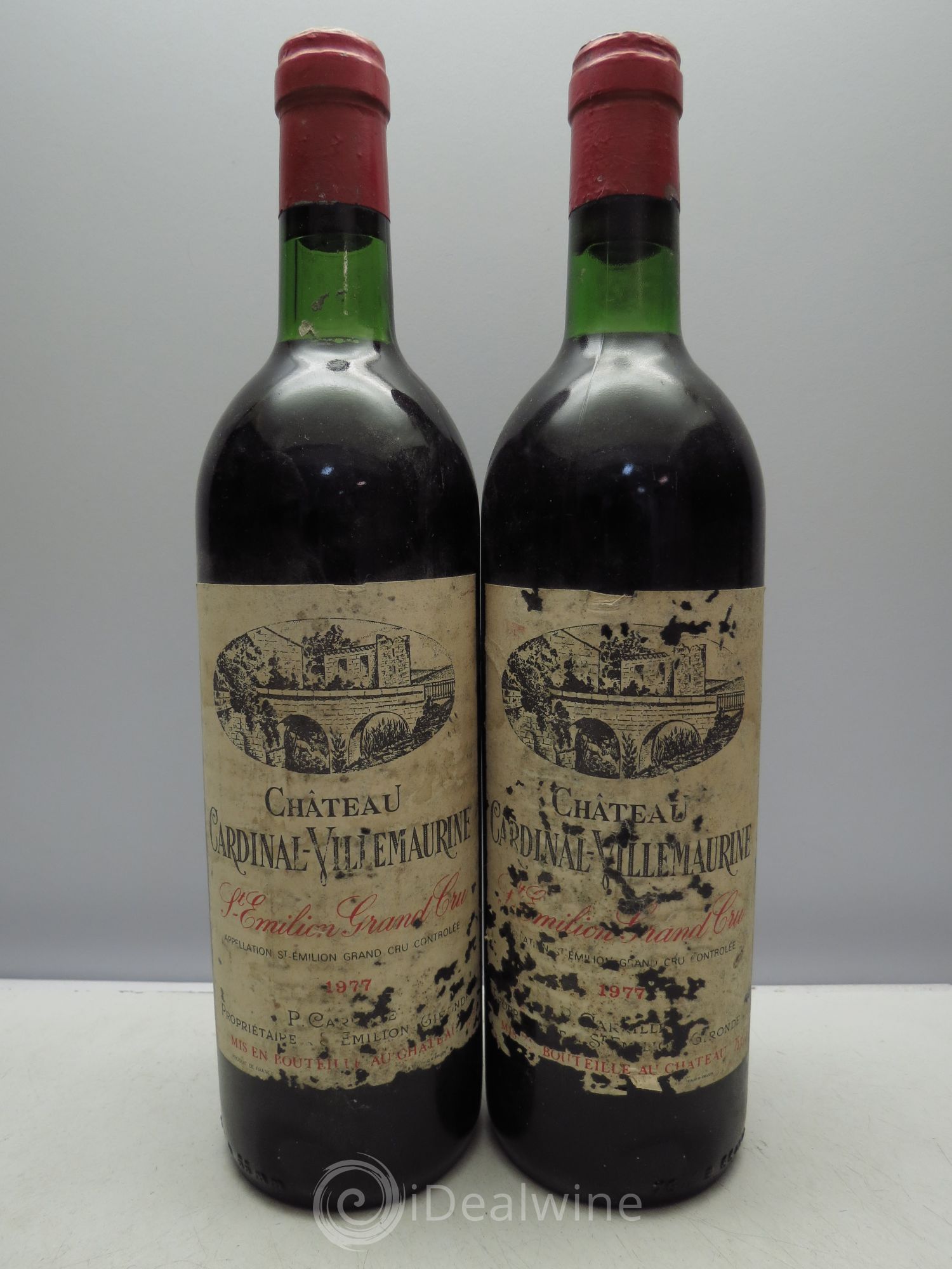 Saint-Émilion Château Cardinal Villemaurine 1977 - Lot de 2 bouteilles - 0