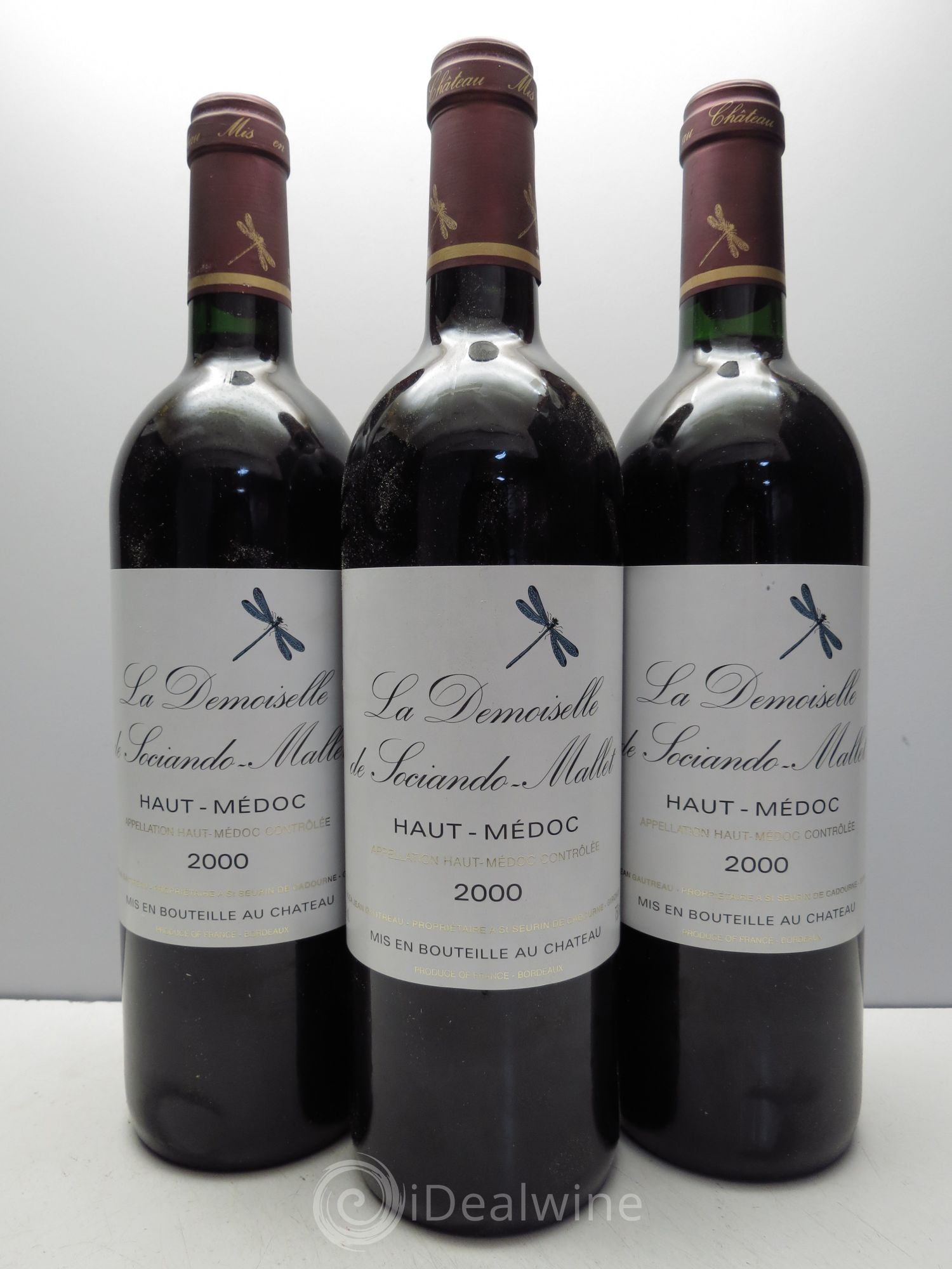 Demoiselle de Sociando Mallet Second Vin 2000 - Lot de 3 bouteilles - 0