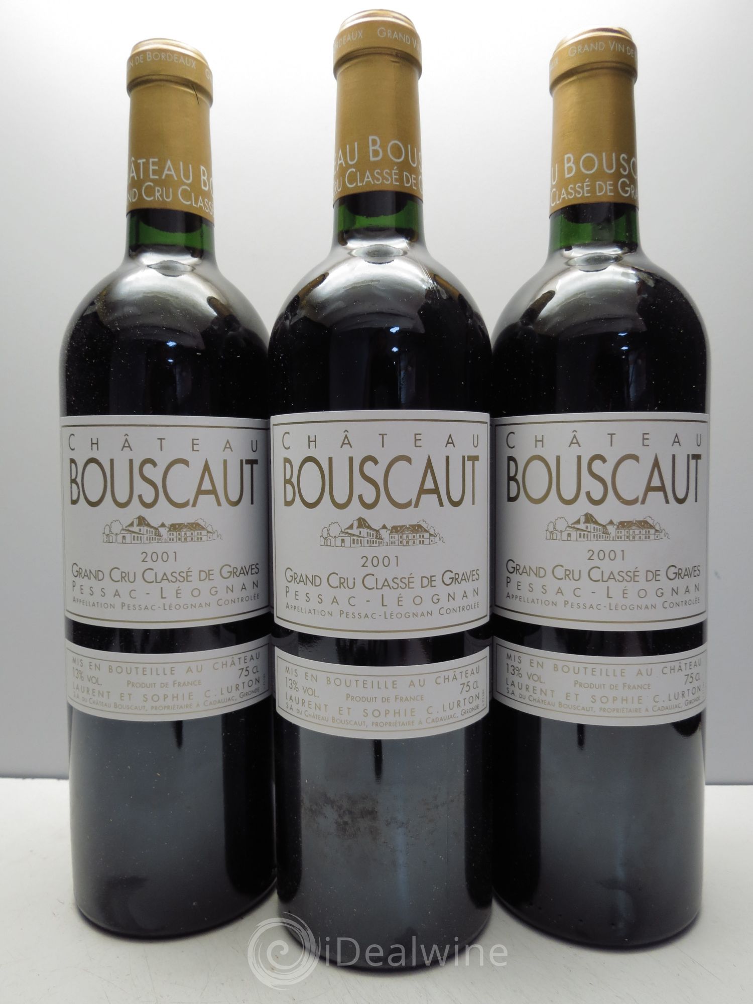 Château Bouscaut Cru Classé de Graves 2001 - Lot de 3 bouteilles - 0