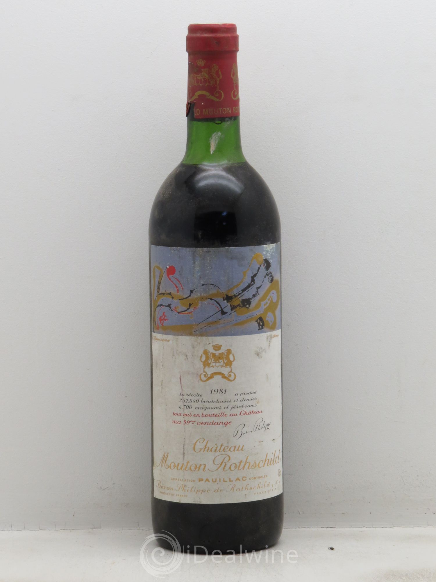 Château Mouton Rothschild 1er Grand Cru Classé 1981 - Lot de 1 bouteille - 0