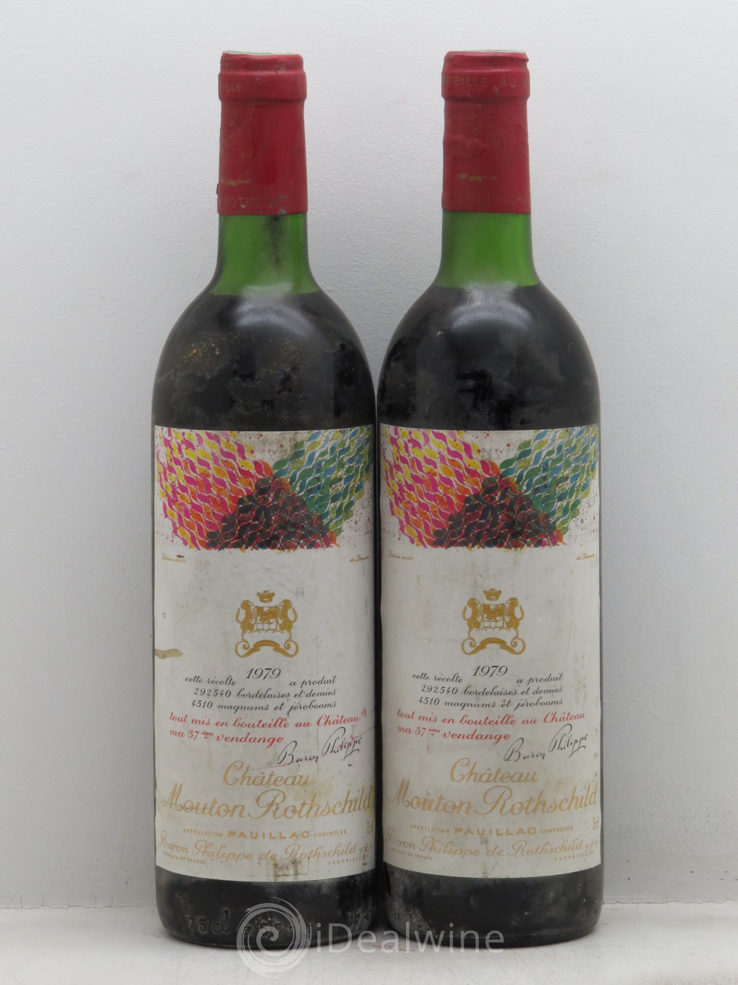 Château Mouton Rothschild 1er Grand Cru Classé 1979 - Lot de 2 bouteilles - 0