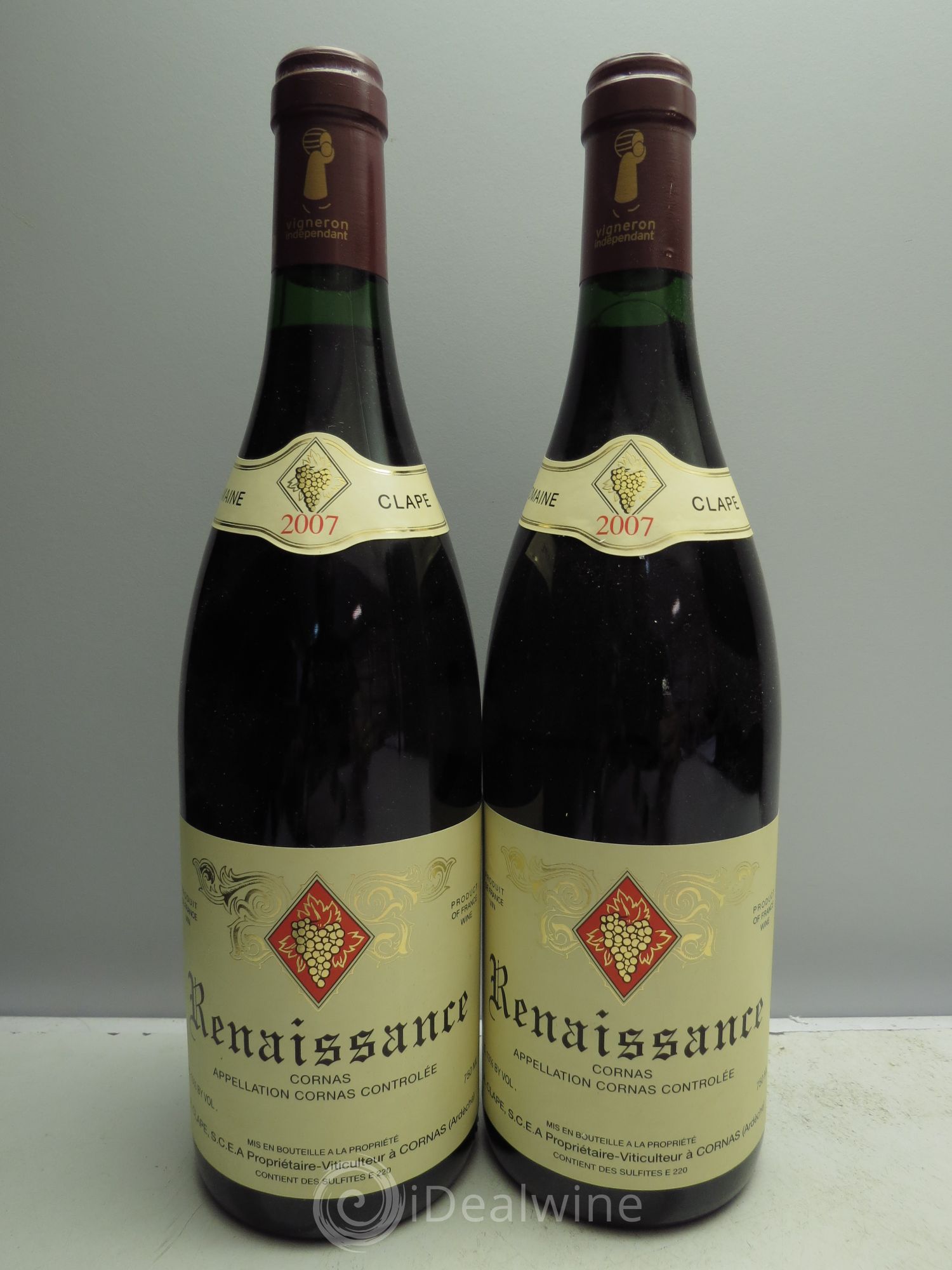 Cornas Auguste Clape Renaissance RECUP LE 29/07/2014 2007 - Lot de 2 bouteilles - 0