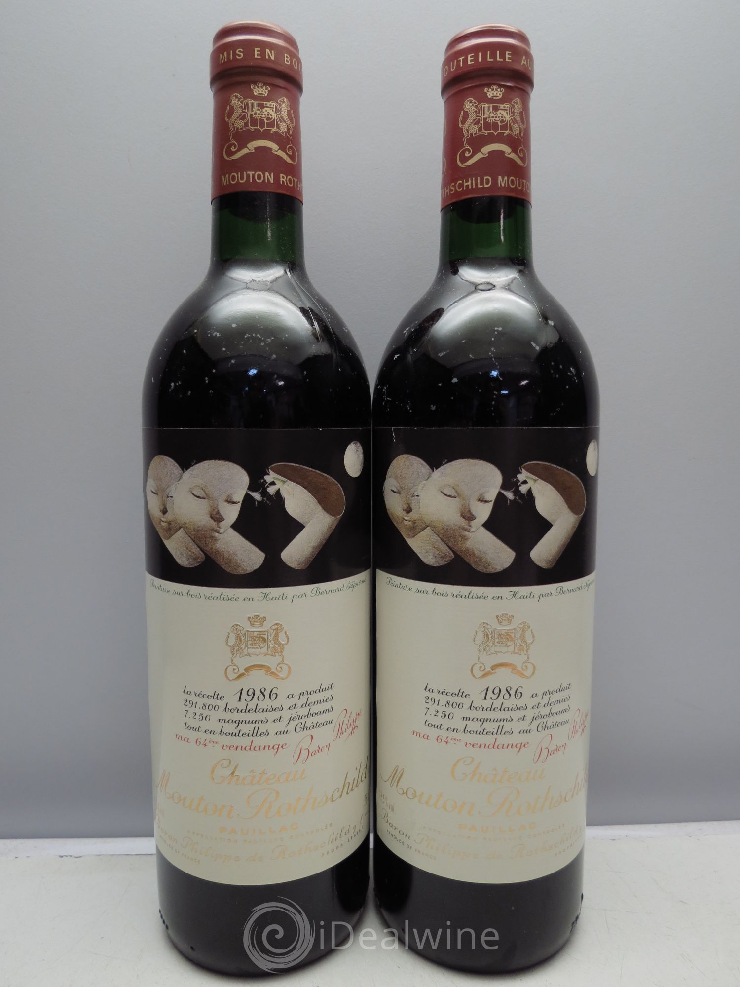 Château Mouton Rothschild 1er Grand Cru Classé 1986 - Lot de 2 bouteilles - 0