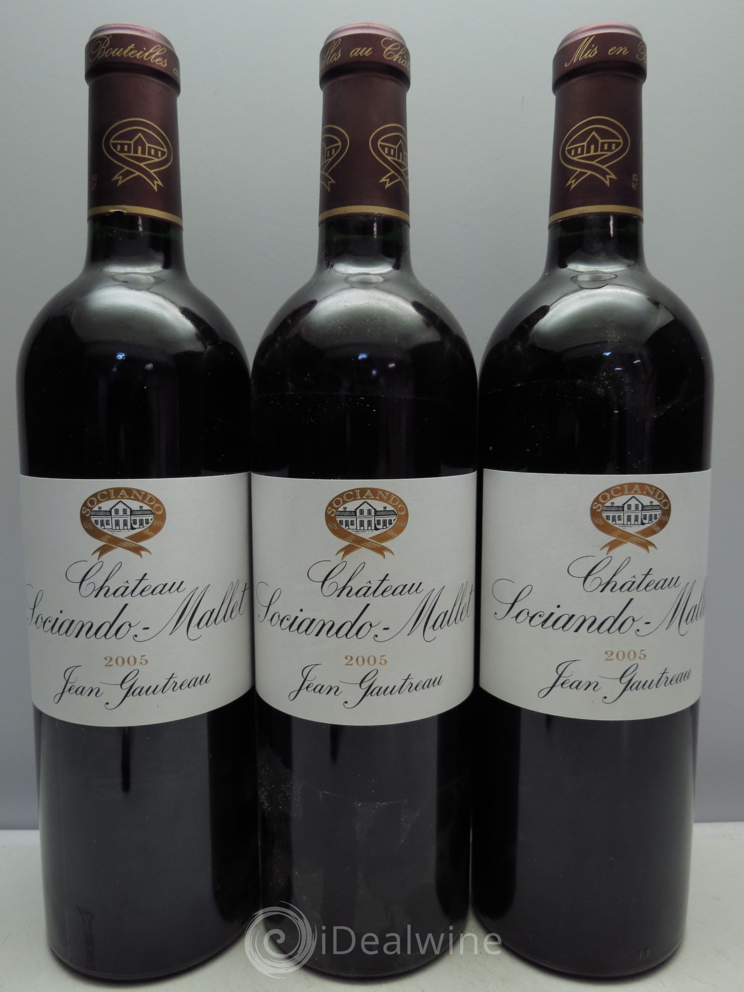 Château Sociando Mallet 2005 - Lot de 3 bouteilles - 0