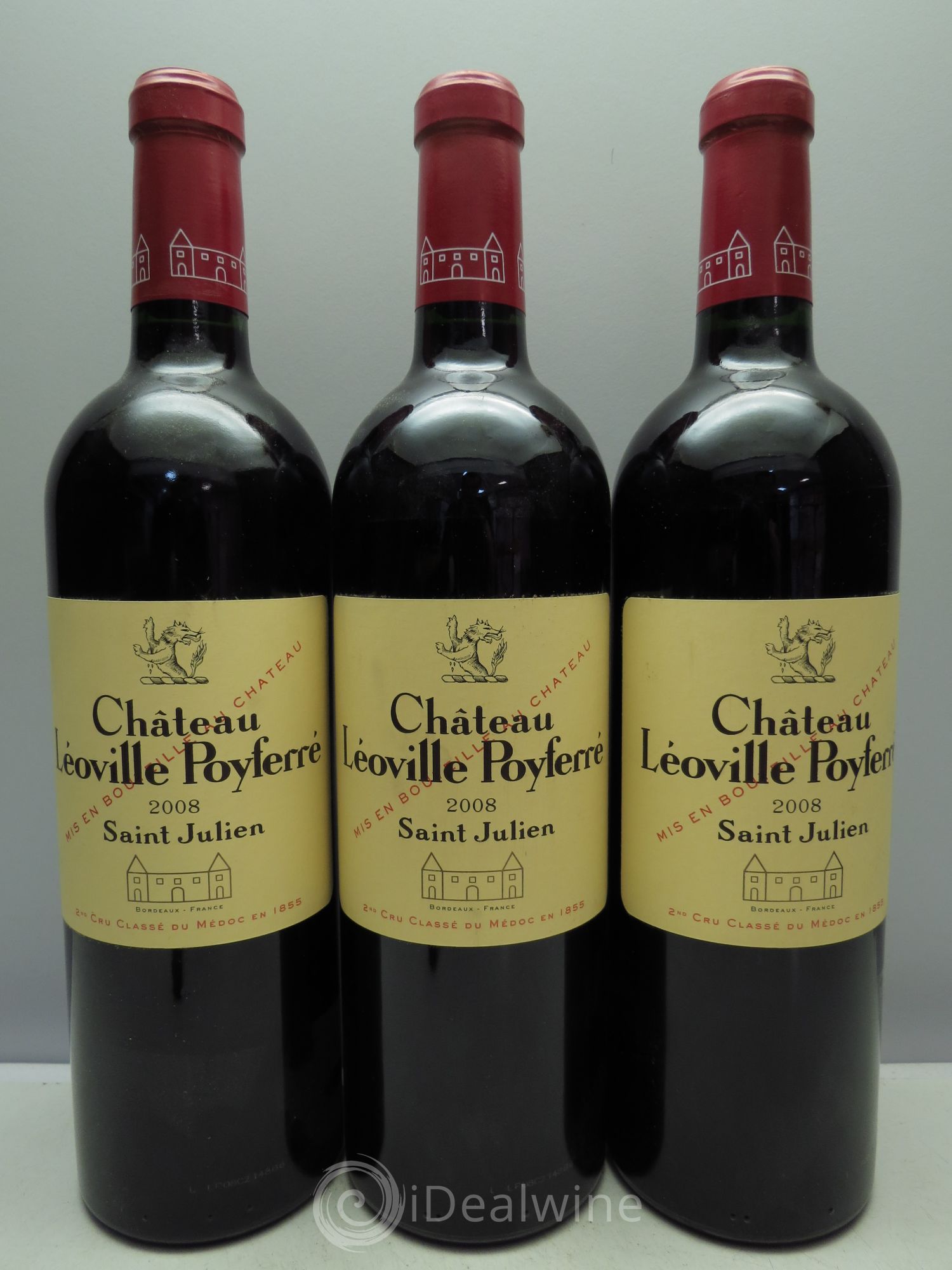 Château Léoville Poyferré 2ème Grand Cru Classé 2008 - Lot de 3 bouteilles - 0