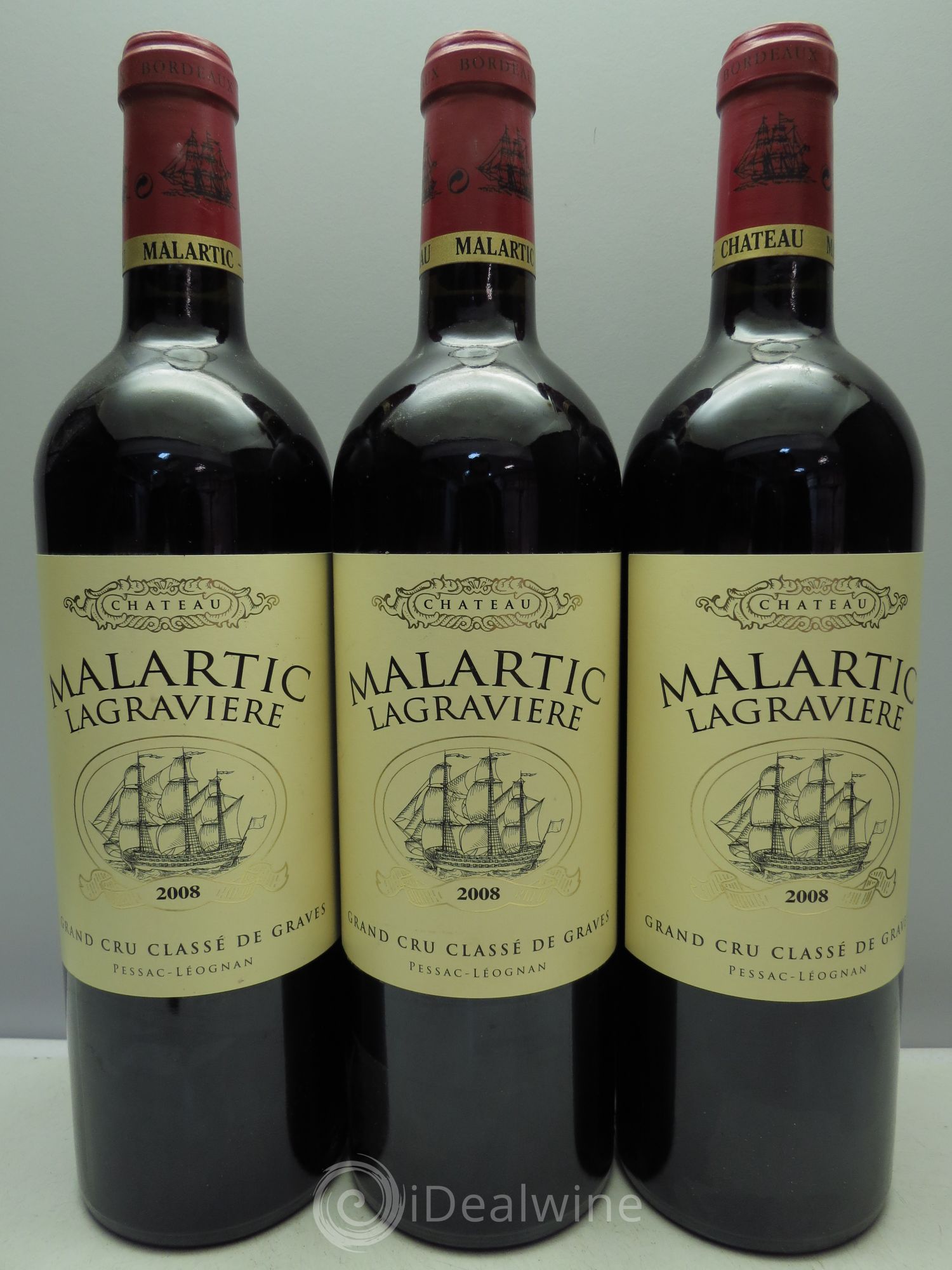 Château Malartic-Lagravière Cru Classé de Graves (sans prix de réserve / no reserve) 2008 - Lotto di 3 bottiglie - 0