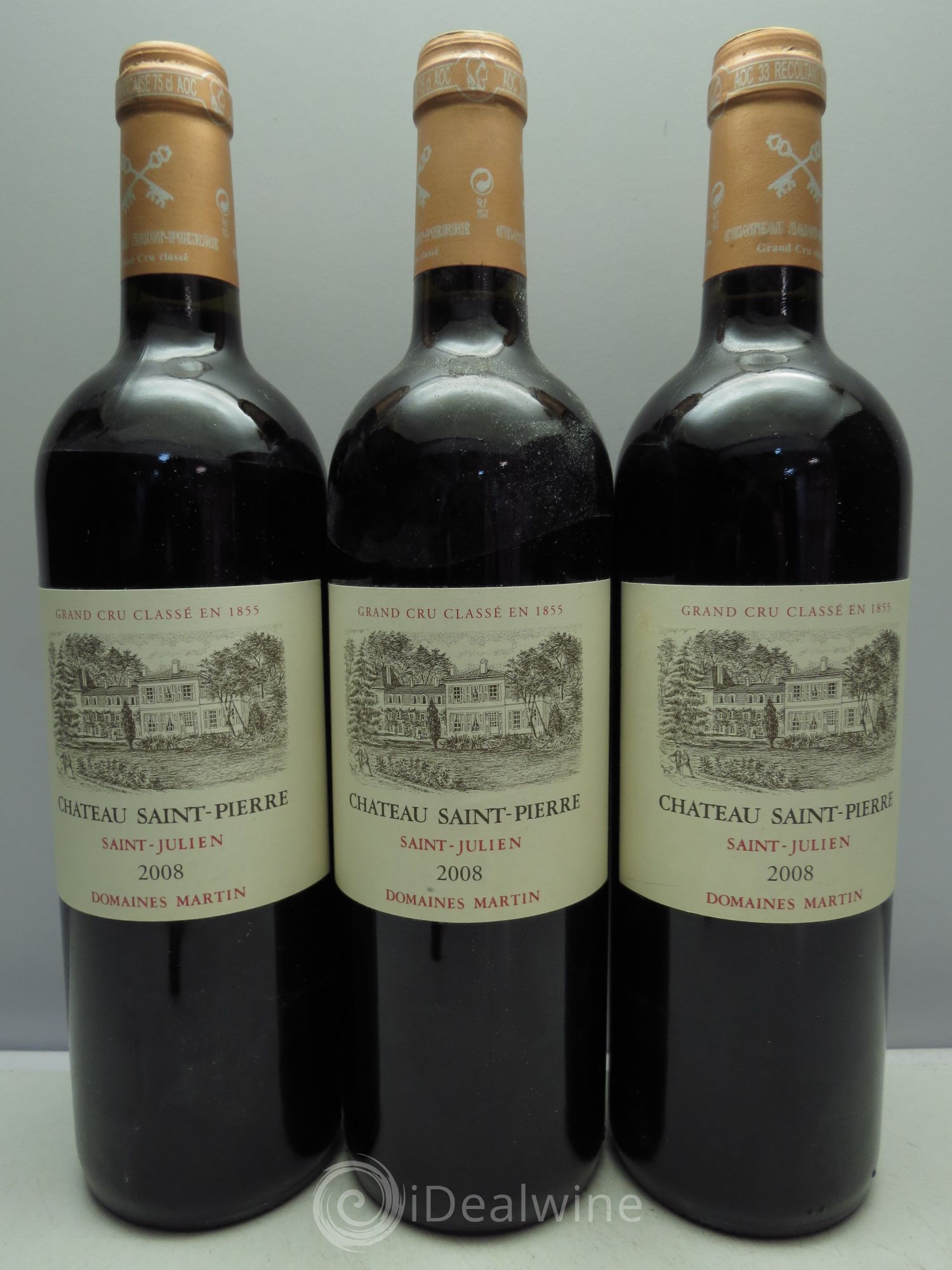 Château Saint-Pierre 4ème Grand Cru Classé (sans prix de réserve / no reserve) 2008 - Lotto di 3 bottiglie - 0