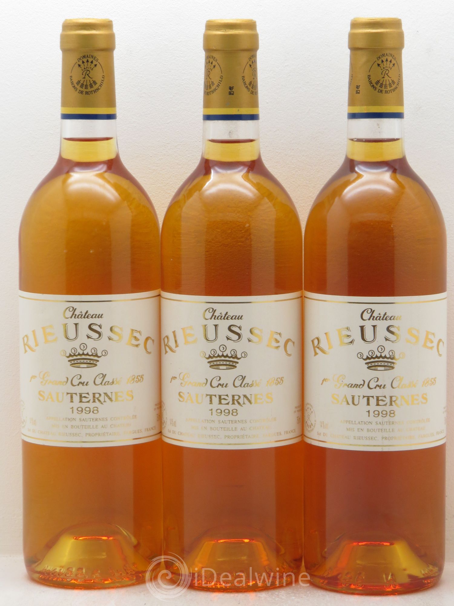 Château Rieussec 1er Grand Cru Classé 1998 - Lotto di 3 bottiglie - 0