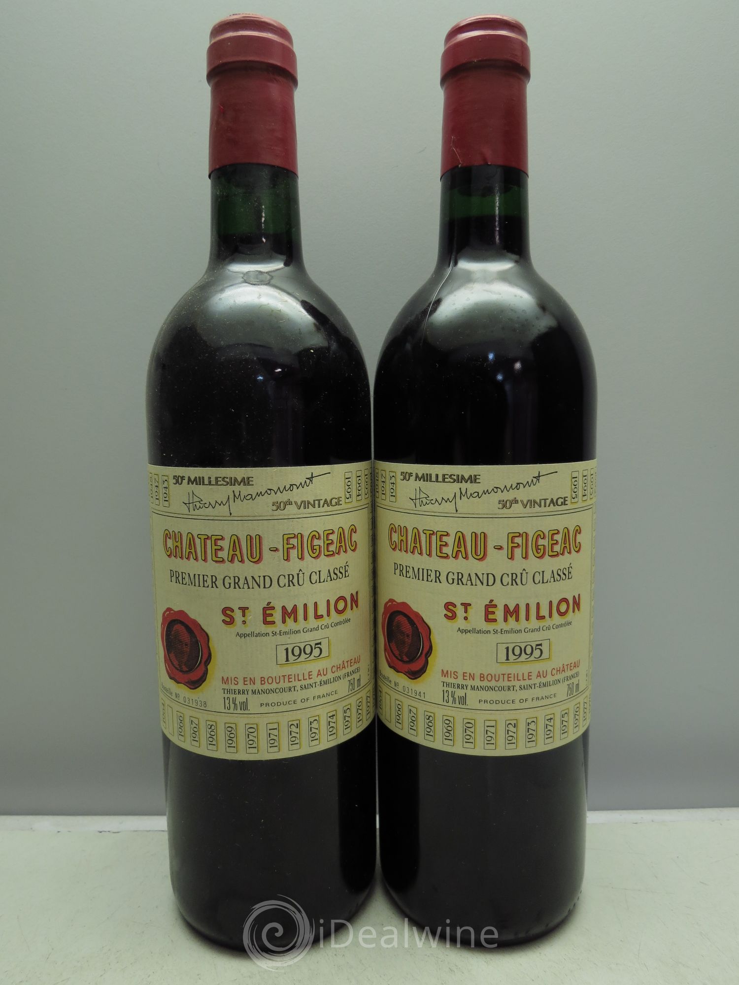Château Figeac 1er Grand Cru Classé A 1995 - Lot de 2 bouteilles - 0