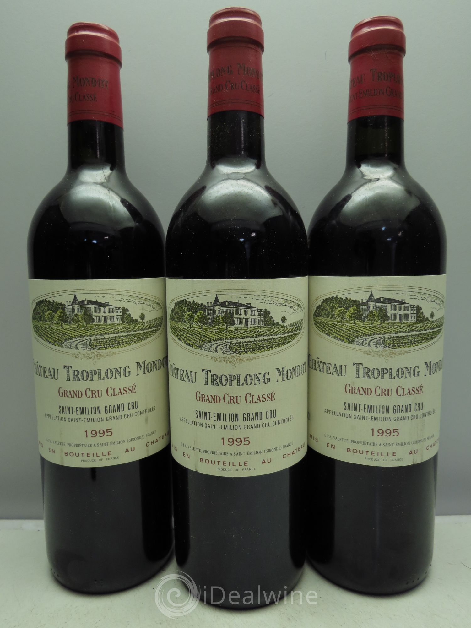 Château Troplong Mondot 1er Grand Cru Classé B 1995 - Lot de 3 bouteilles - 0