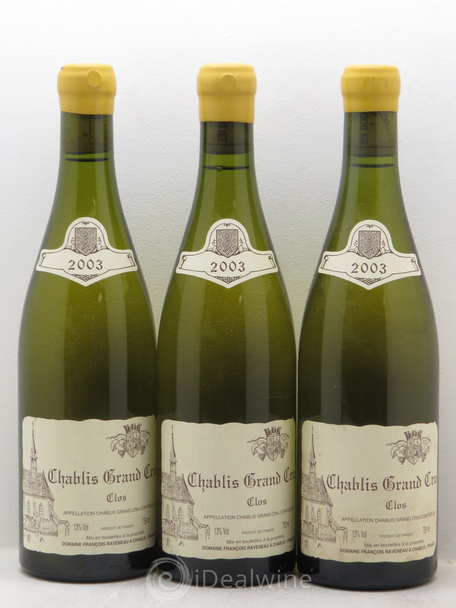Chablis Grand Cru Clos Raveneau (Domaine) 2003 - Lot de 3 bouteilles - 0