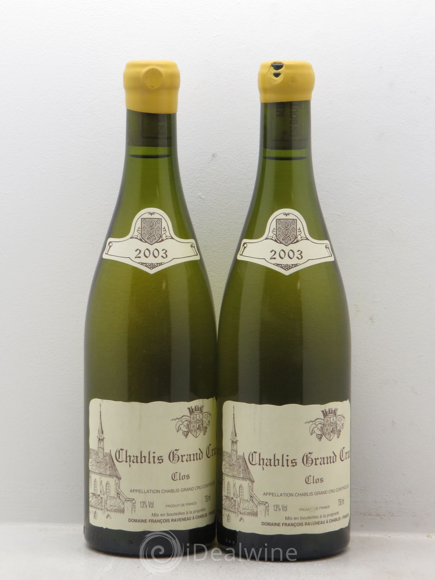 Chablis Grand Cru Clos Raveneau (Domaine) 2003 - Lot de 2 bouteilles - 0