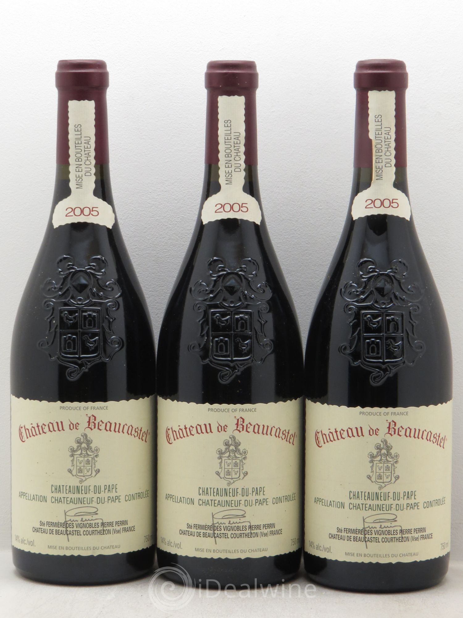 Châteauneuf-du-Pape Château de Beaucastel Famille Perrin 2005 - Lot de 3 bouteilles - 0