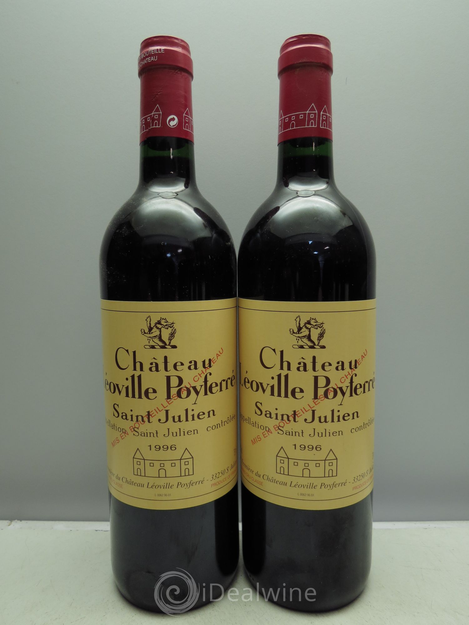 Château Léoville Poyferré 2ème Grand Cru Classé 1996 - Lot de 2 bouteilles - 0