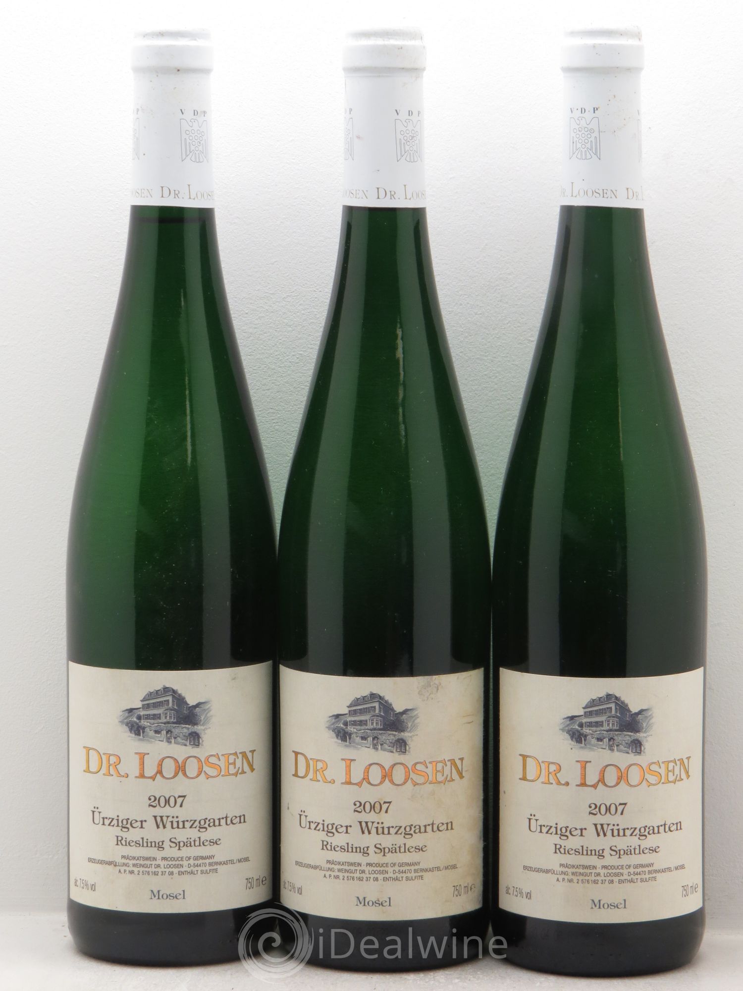 Allemagne Rheingau Dr Loosen "Urziger Wurrzgarten" Spatlese 2007 - Posten von 3 Flaschen - 0