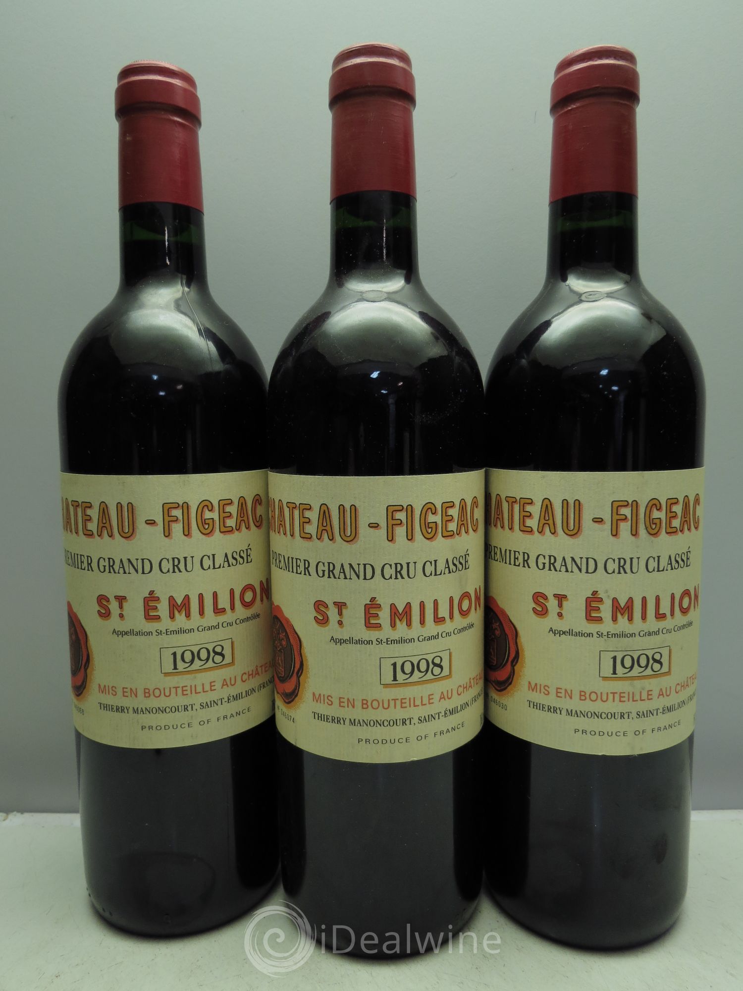 Château Figeac 1er Grand Cru Classé A 1998 - Lot de 3 bouteilles - 0