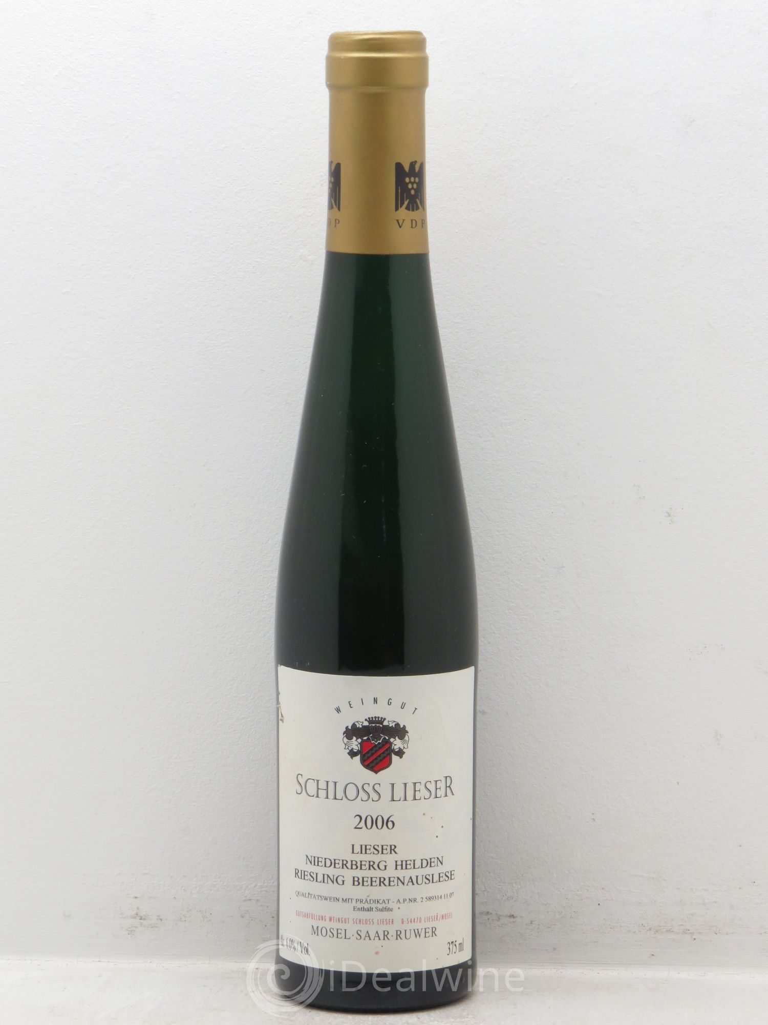 Allemagne Rheingau Schloss Lieser "Beerenauslese" Goldkapsel Niederberg Helden 2006 - Posten von 1 Demi-Flasche - 0