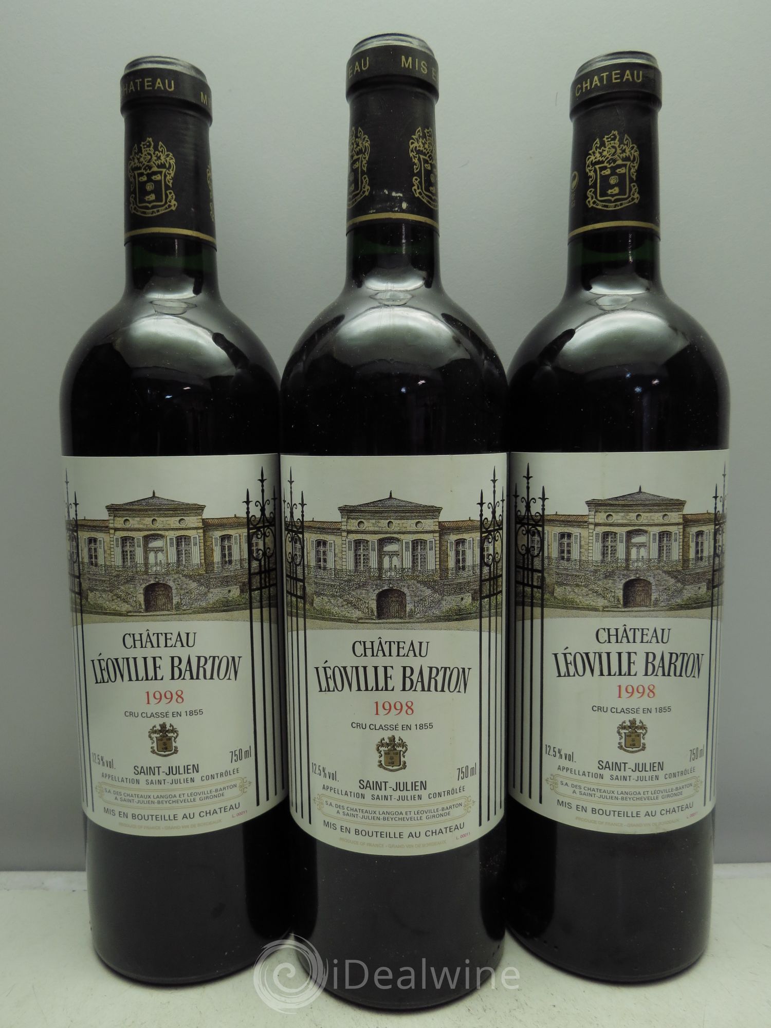 Château Léoville Barton 2ème Grand Cru Classé 1998 - Lot de 3 bouteilles - 0