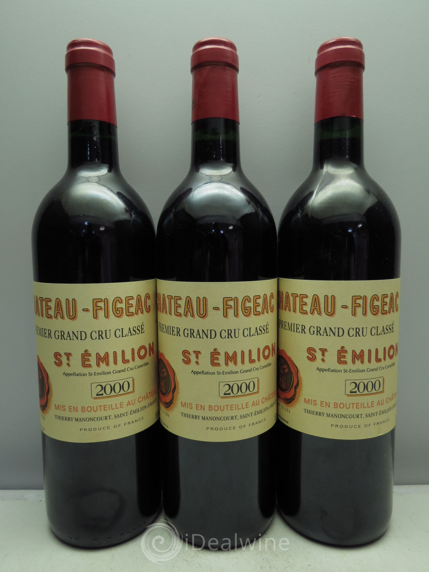Château Figeac 1er Grand Cru Classé A 2000 - Lot de 3 bouteilles - 0