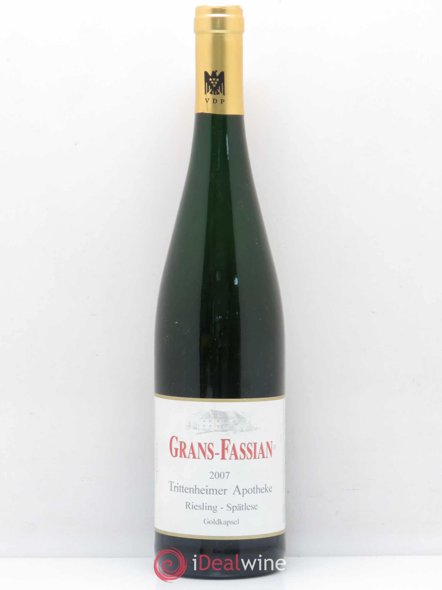 Riesling Grans Faasian Trittenheiner Apotheke riesling Spätlese Goldkapsel 2007 - Posten von 1 Flasche - 0