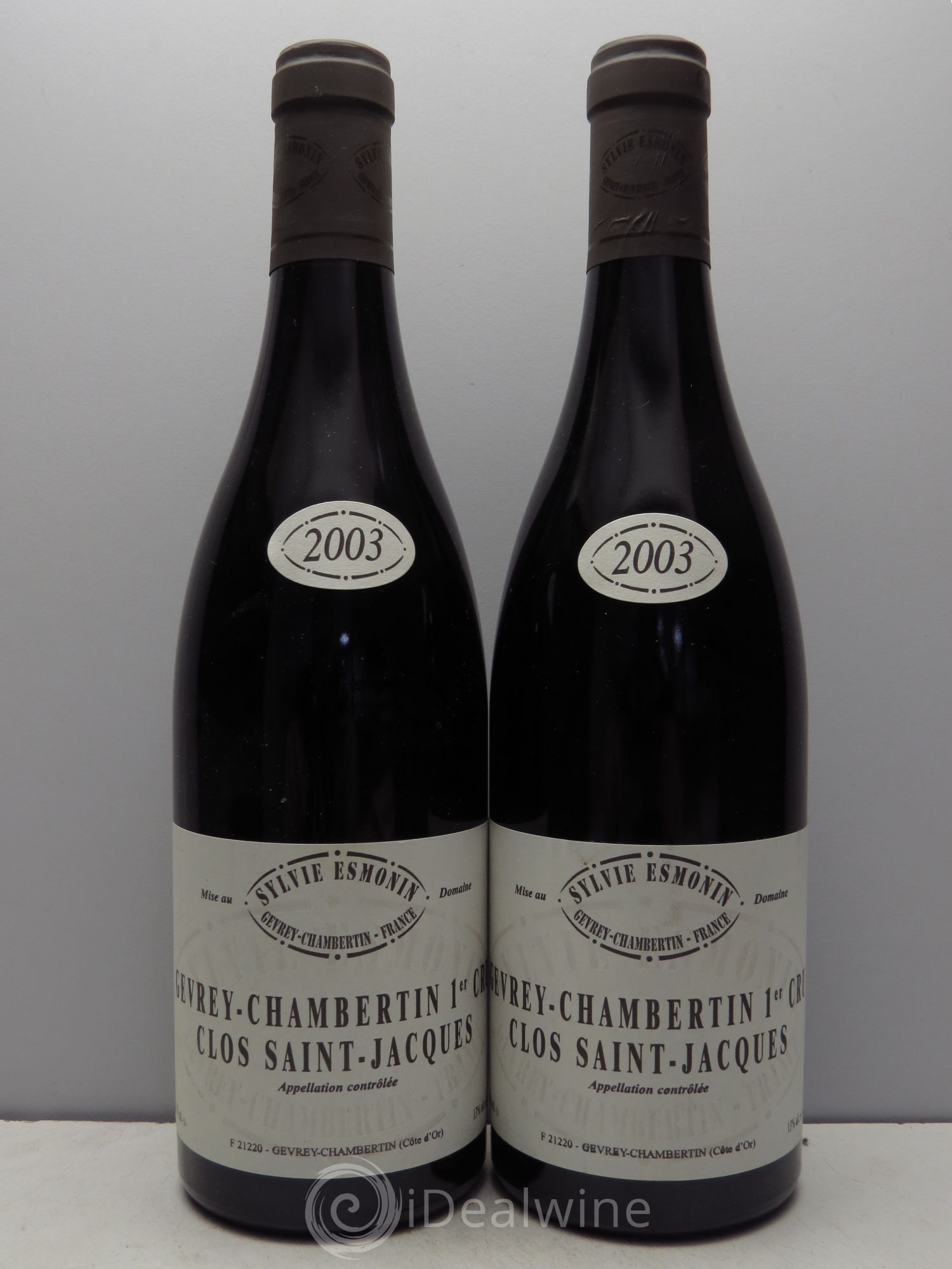 Gevrey-Chambertin 1er Cru Clos Saint Jacques Sylvie Esmonin 2003 - Lot de 2 bouteilles - 0