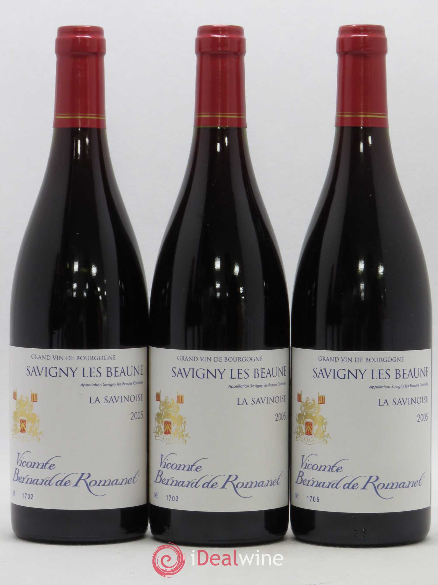 Savigny-lès-Beaune La Savinoise Vicomte de Romanet 2005 - Posten von 3 Flaschen - 0