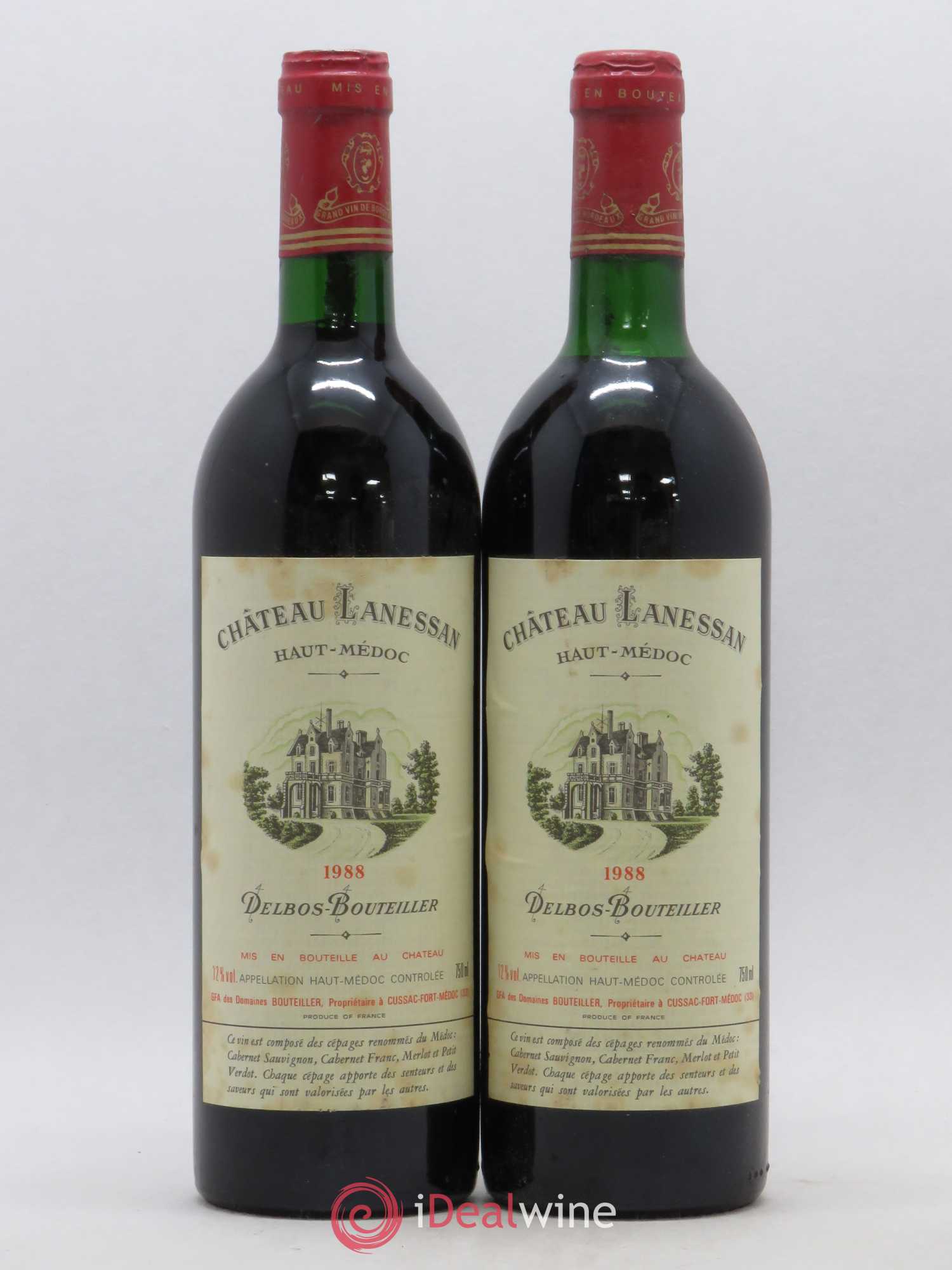 Château Lanessan Cru Bourgeois 1988 - Lot de 2 bouteilles - 0