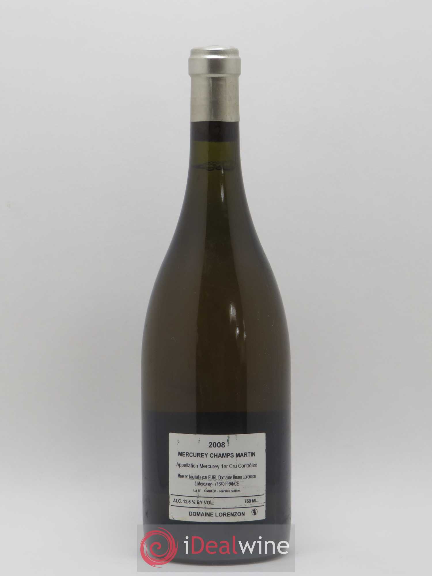 Mercurey 1er Cru Les Champs Martin Bruno Lorenzon 2008 - Lot de 1 bouteille - 1