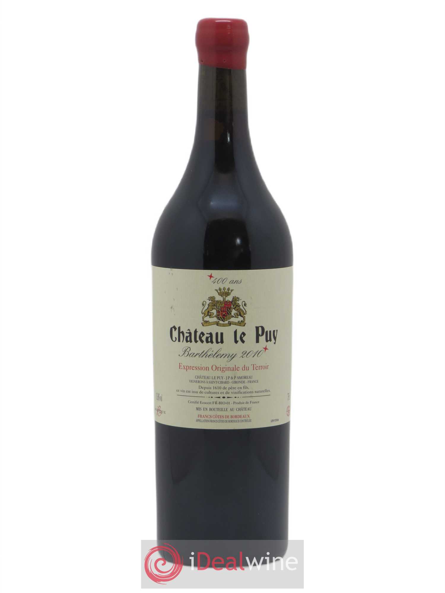 Le Puy - Cuvée Barthélemy 2010 - Lot de 1 bouteille - 0