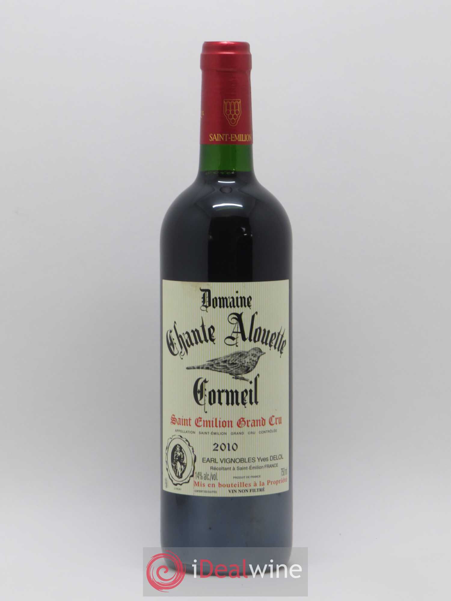 Saint-Émilion Grand Cru Domaine Chante Alouette Cormeil 2010 - Lot de 1 bouteille - 0